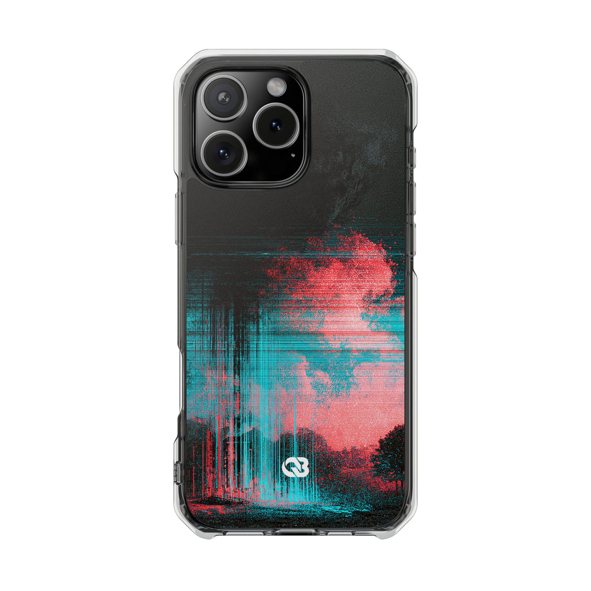 Digital Signal Drift · Clear Impact Magnetic Phone Case for iPhone · Black