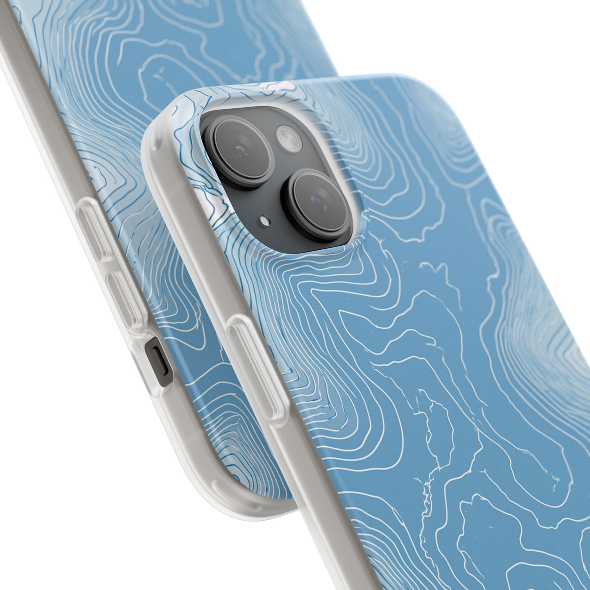 Blue Lite Phone Case for iPhone - Glacial Ridge Topo