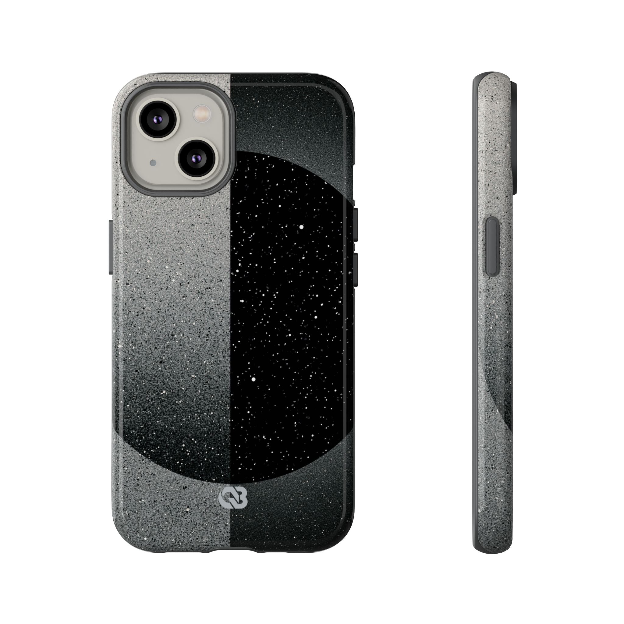 Black Tough Phone Case for iPhone - Lunar Static Orbit