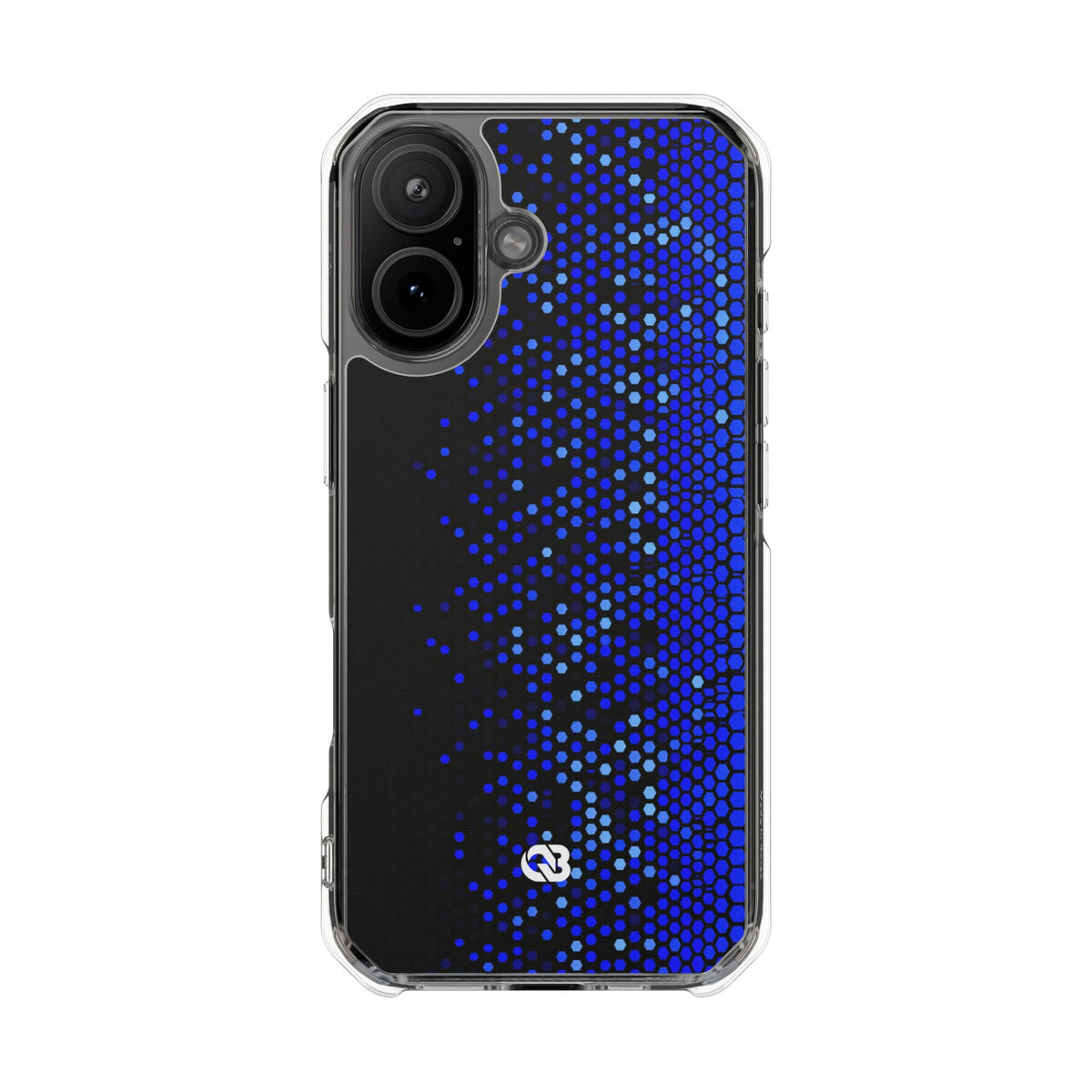 Cobalt Hex Dispersion · Clear Impact Magnetic Phone Case for iPhone · Blue