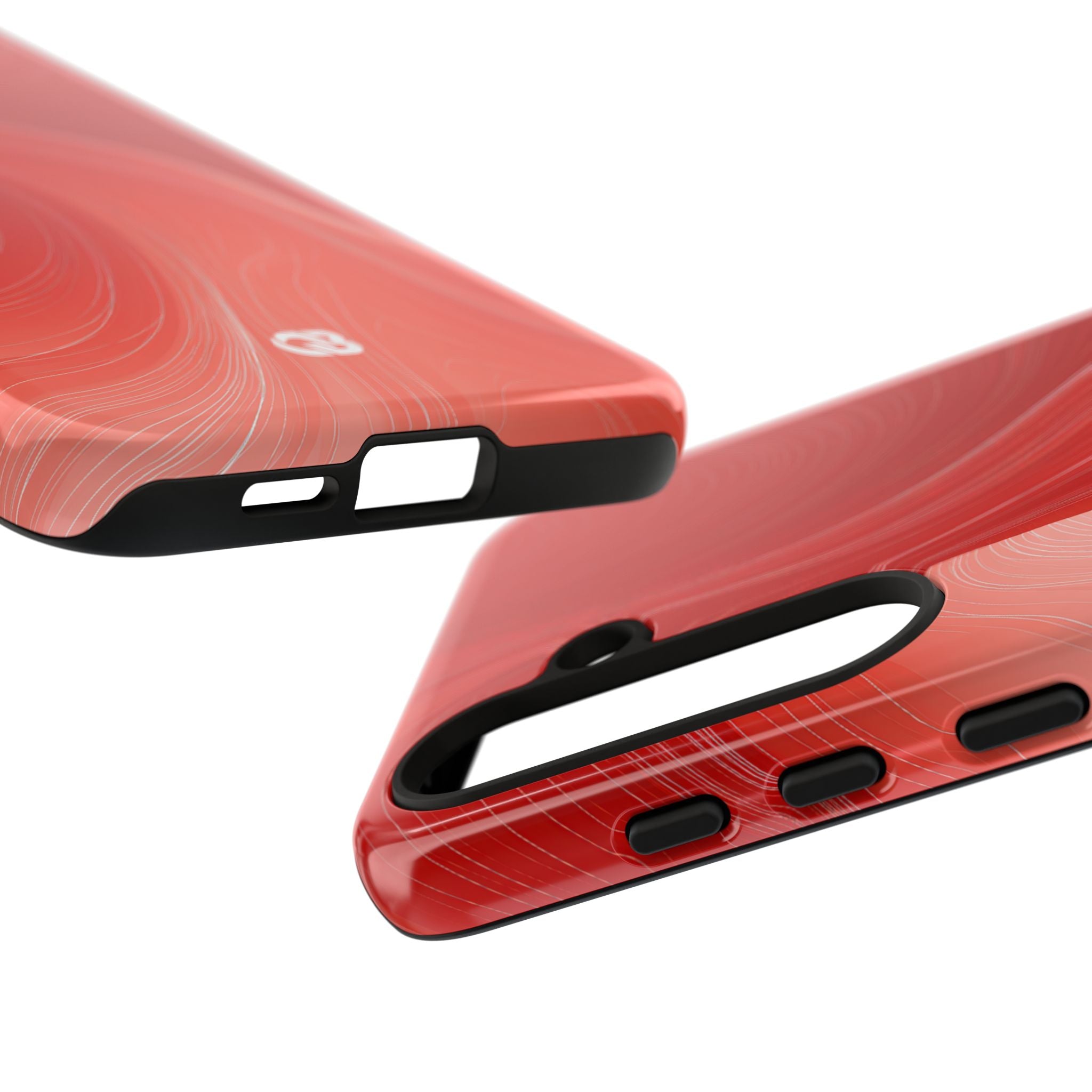 Red Tough Phone Case for Samsung - Crimson Silk Strands