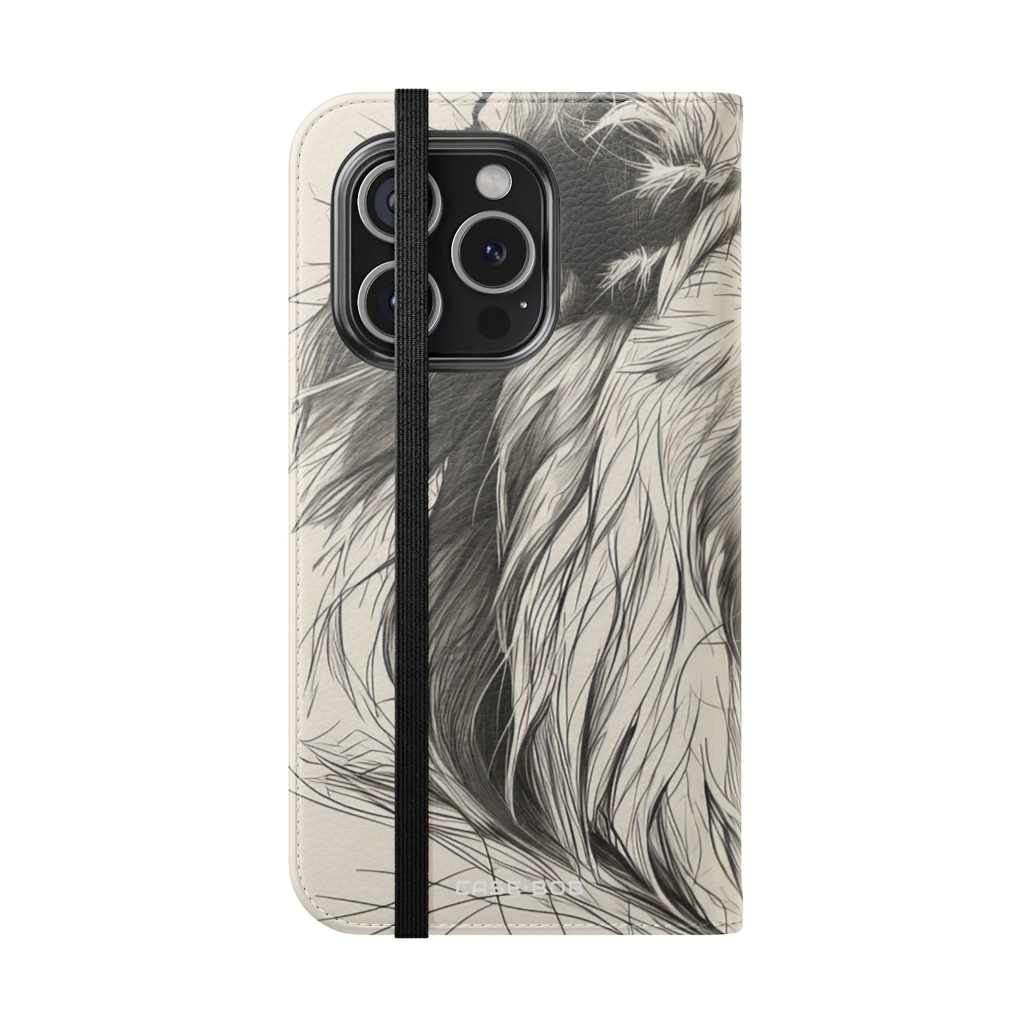 Lion Whisper Gray - iPhone 15 Pro Case - Wallet