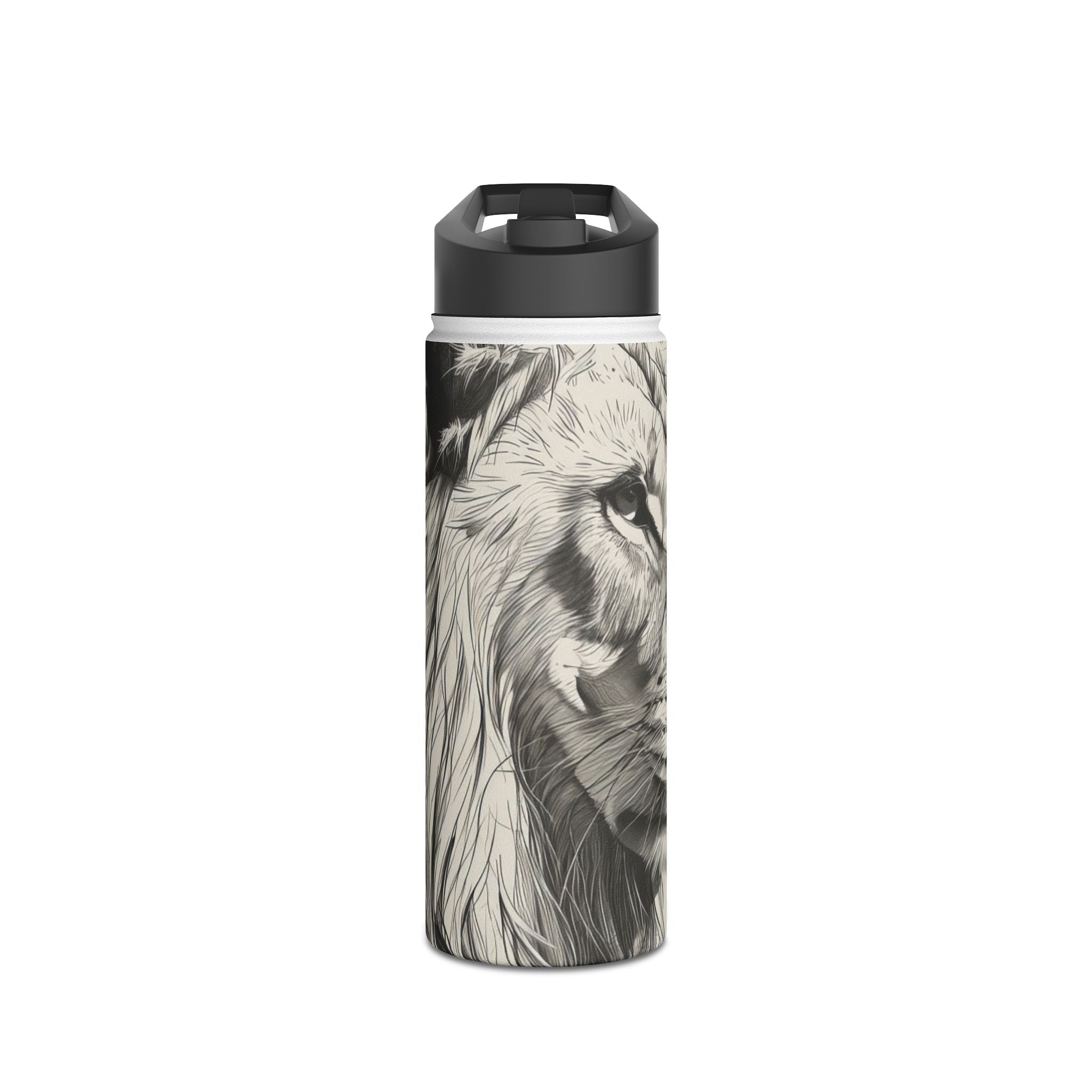 Lion Whisper Gray - Stainless Steel Water Bottle