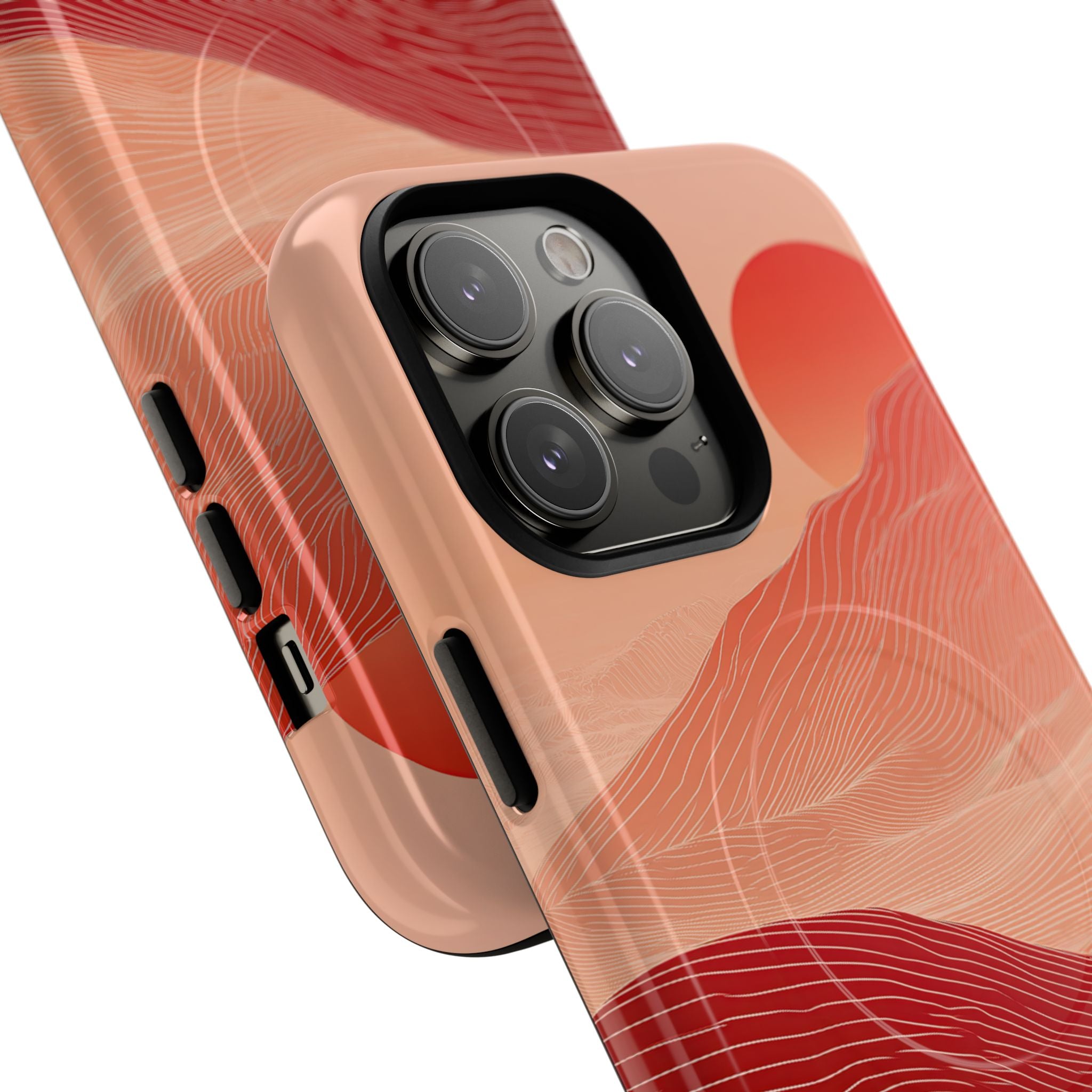 Red Tough 2.0 Magsafe Phone Case for iPhone - Crimson Ridge Lines