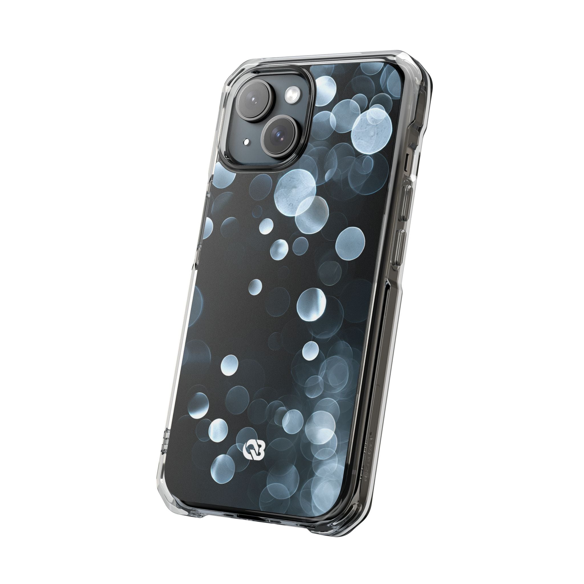 Black Impact MagSafe Phone Case for iPhone - Silver Orbit Glow