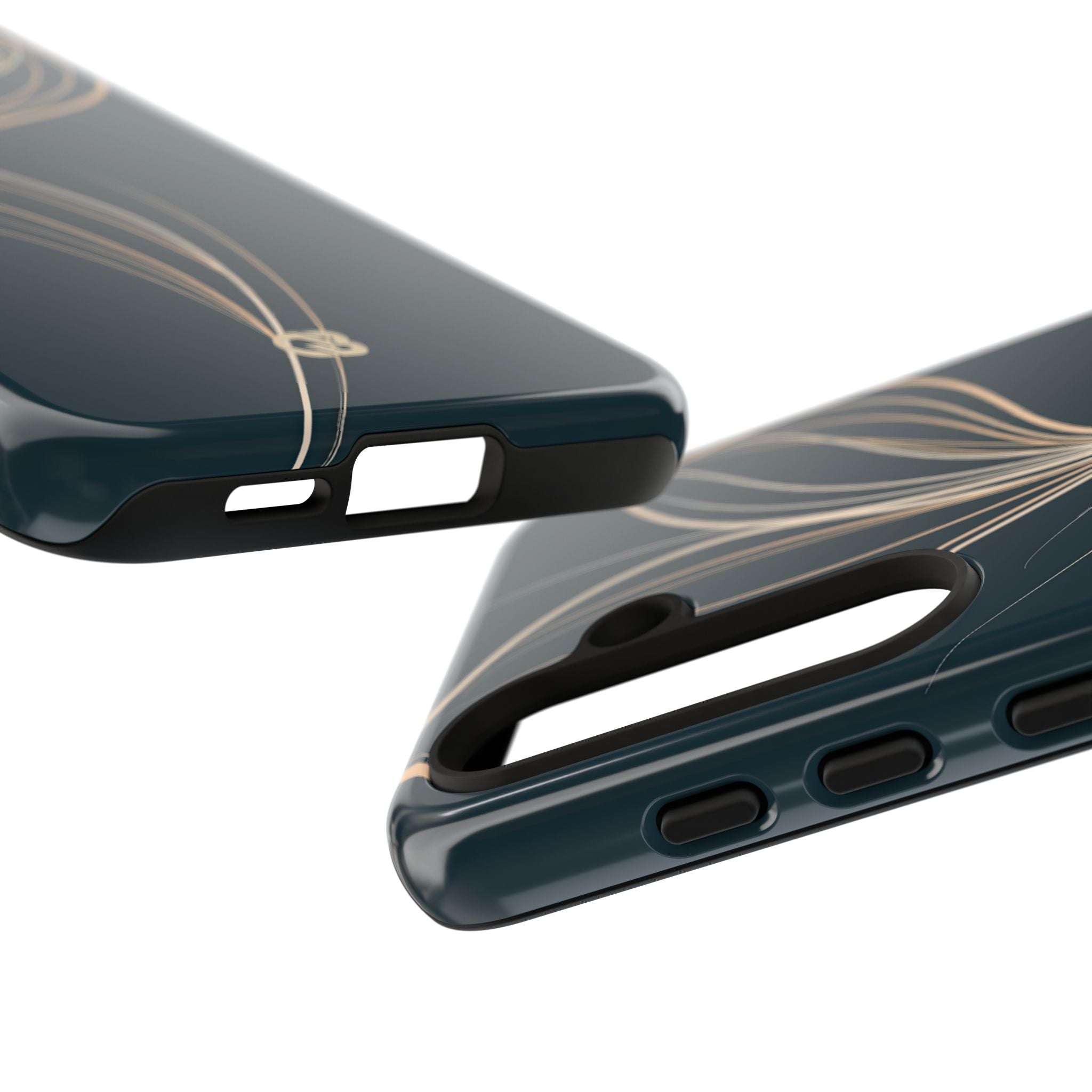 Teal Tough Phone Case for Samsung - Sandstone Silk Flora