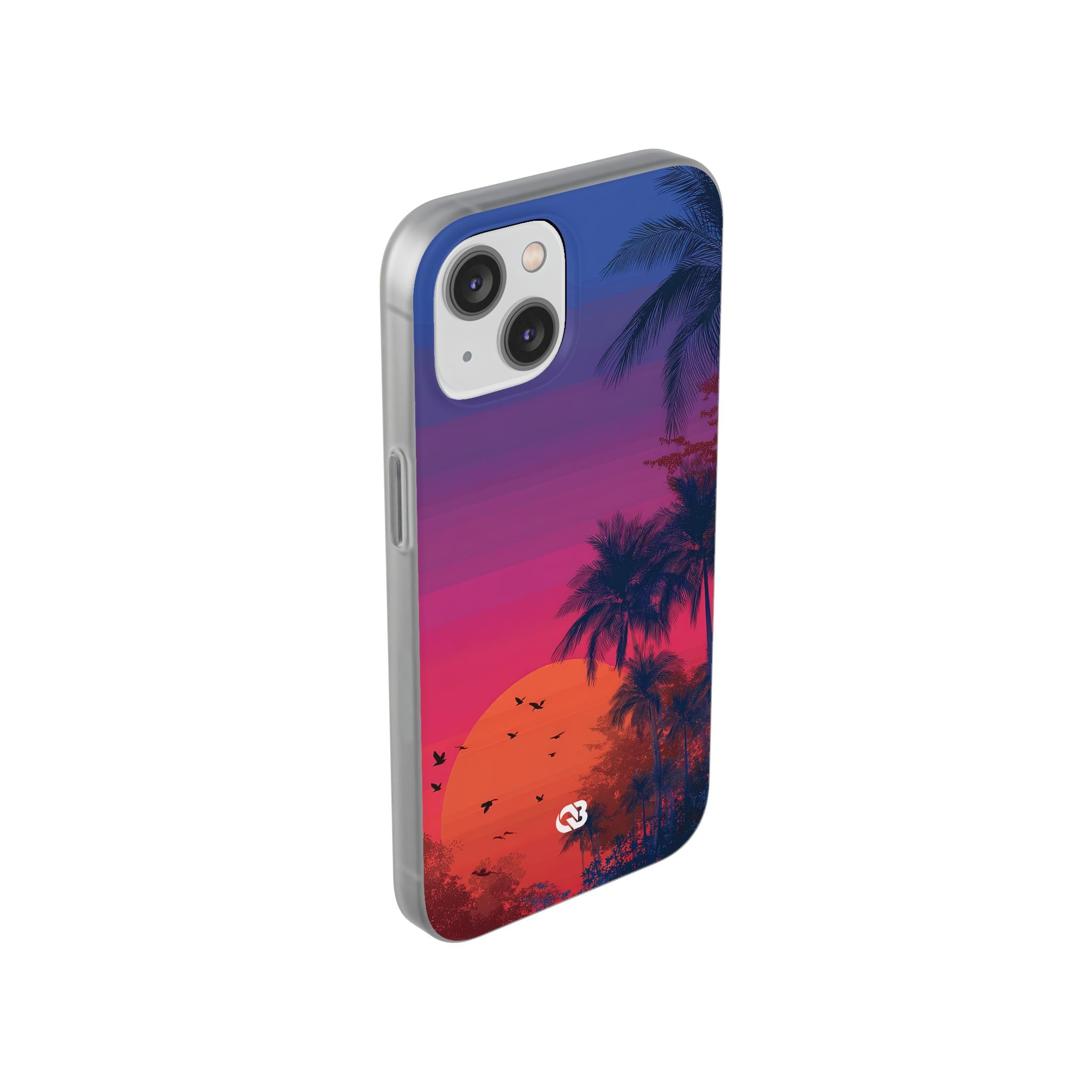 Neon Horizon Palms · Soft Capa para iPhone