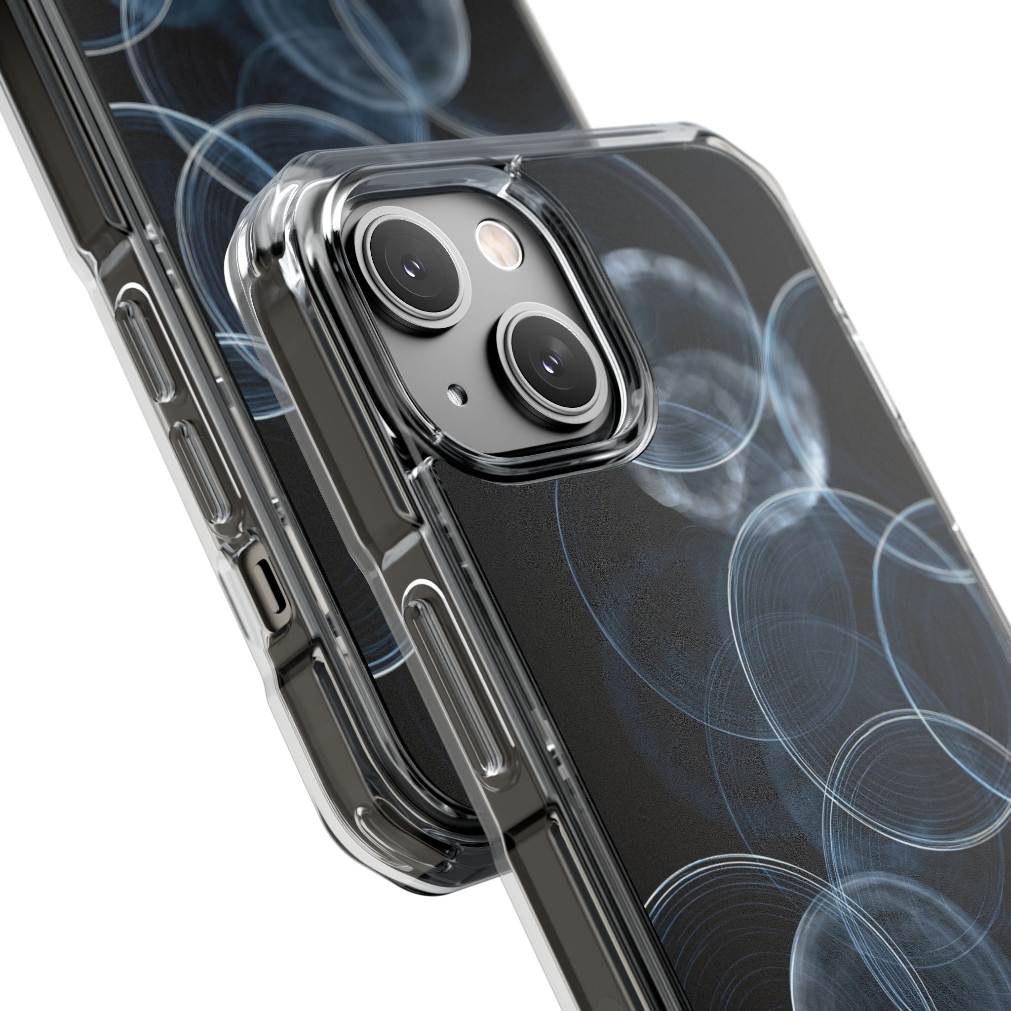 Blue Impact MagSafe Phone Case for iPhone - Cyan Pulse Ripple