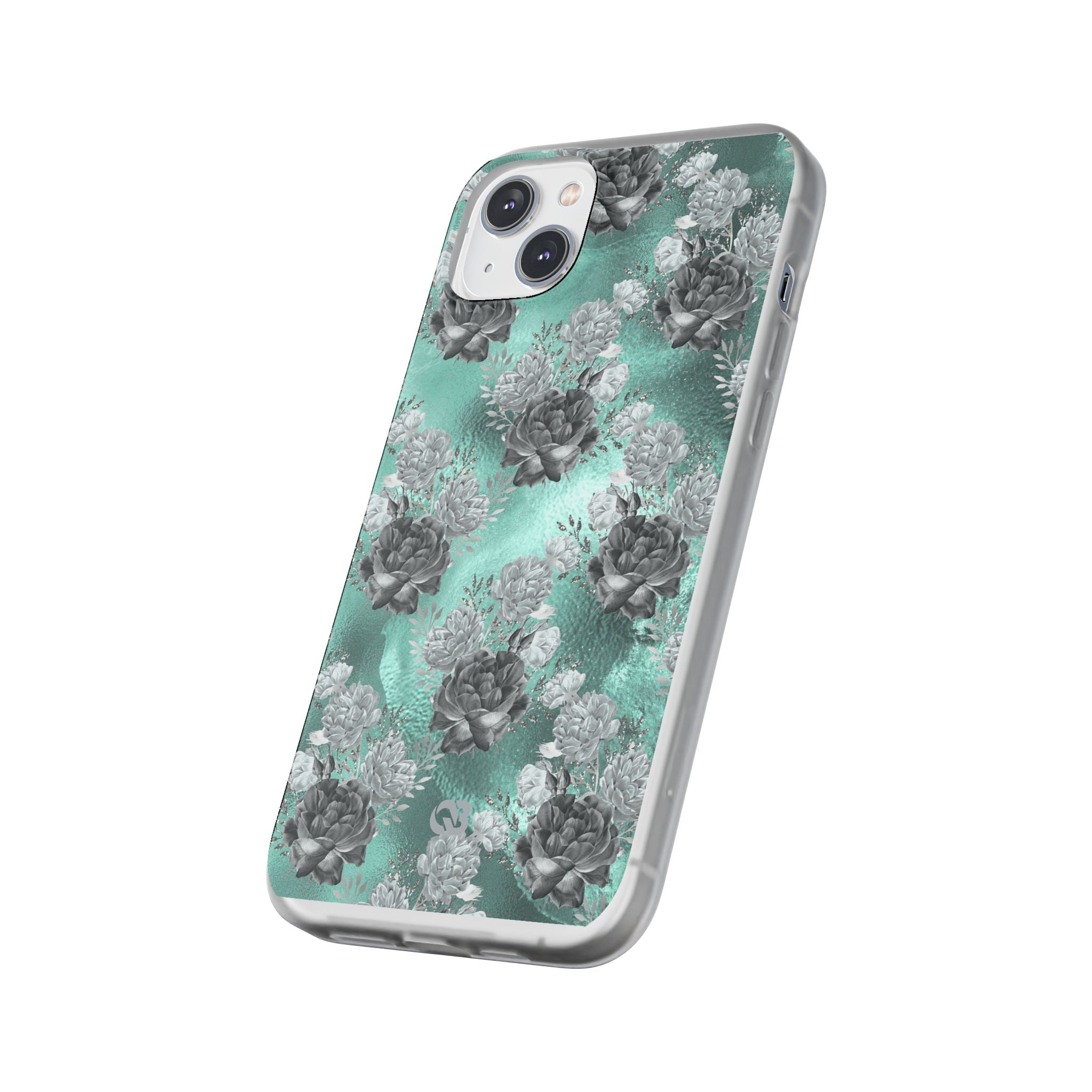 Frost Mint Floral · Soft Handyhülle für iPhone