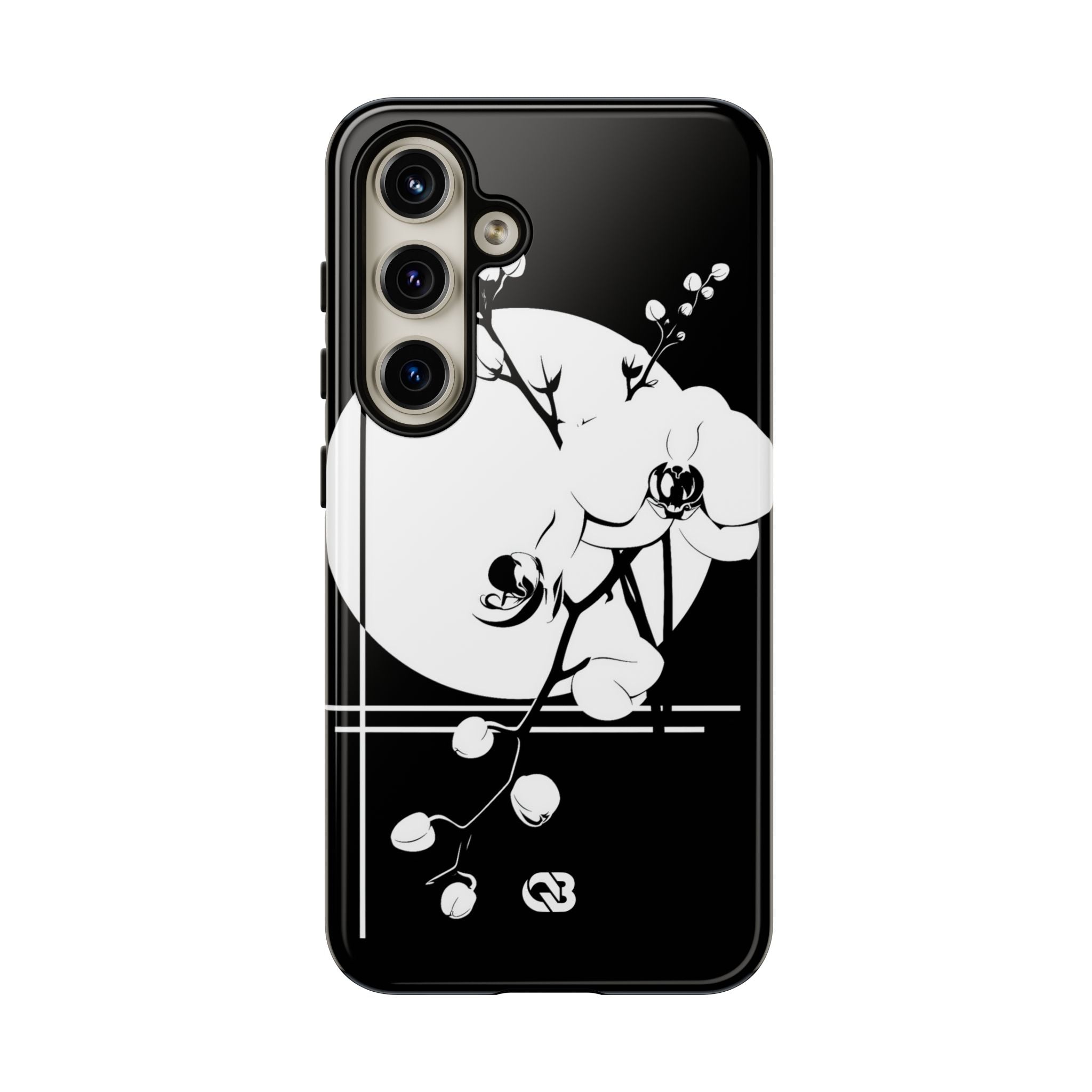 Black Tough Phone Case for Samsung - Lunar Orchid Grid