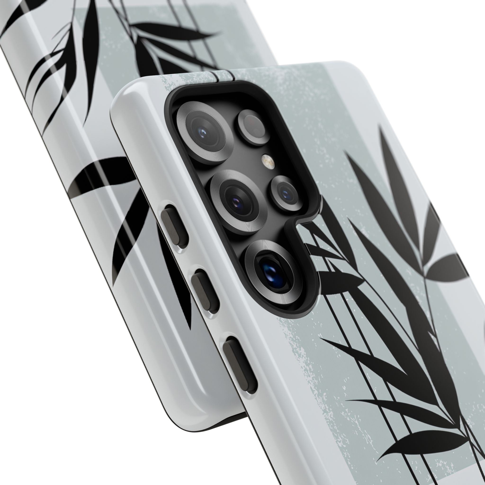Grey Tough Phone Case for Samsung - Sage Bamboo Noir