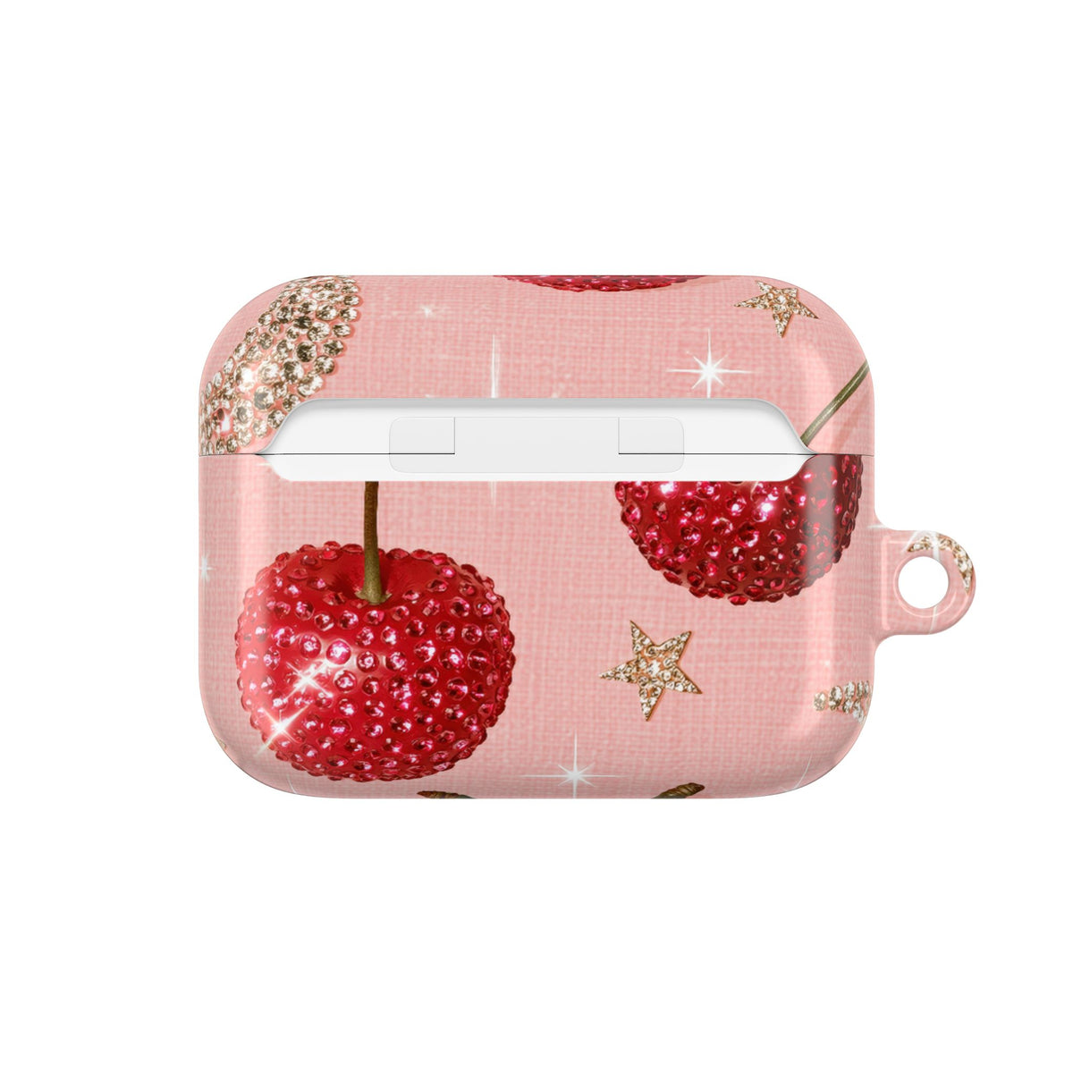 Bedazzled Ruby Cherries · Hard Case for AirPods & AirPods Pro · Pink