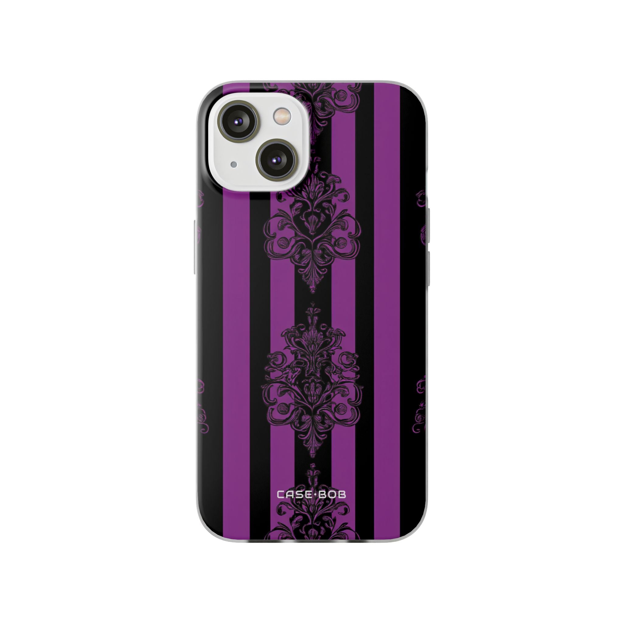 Damask Elegance Lilla iPhone 14 Cover - Blød