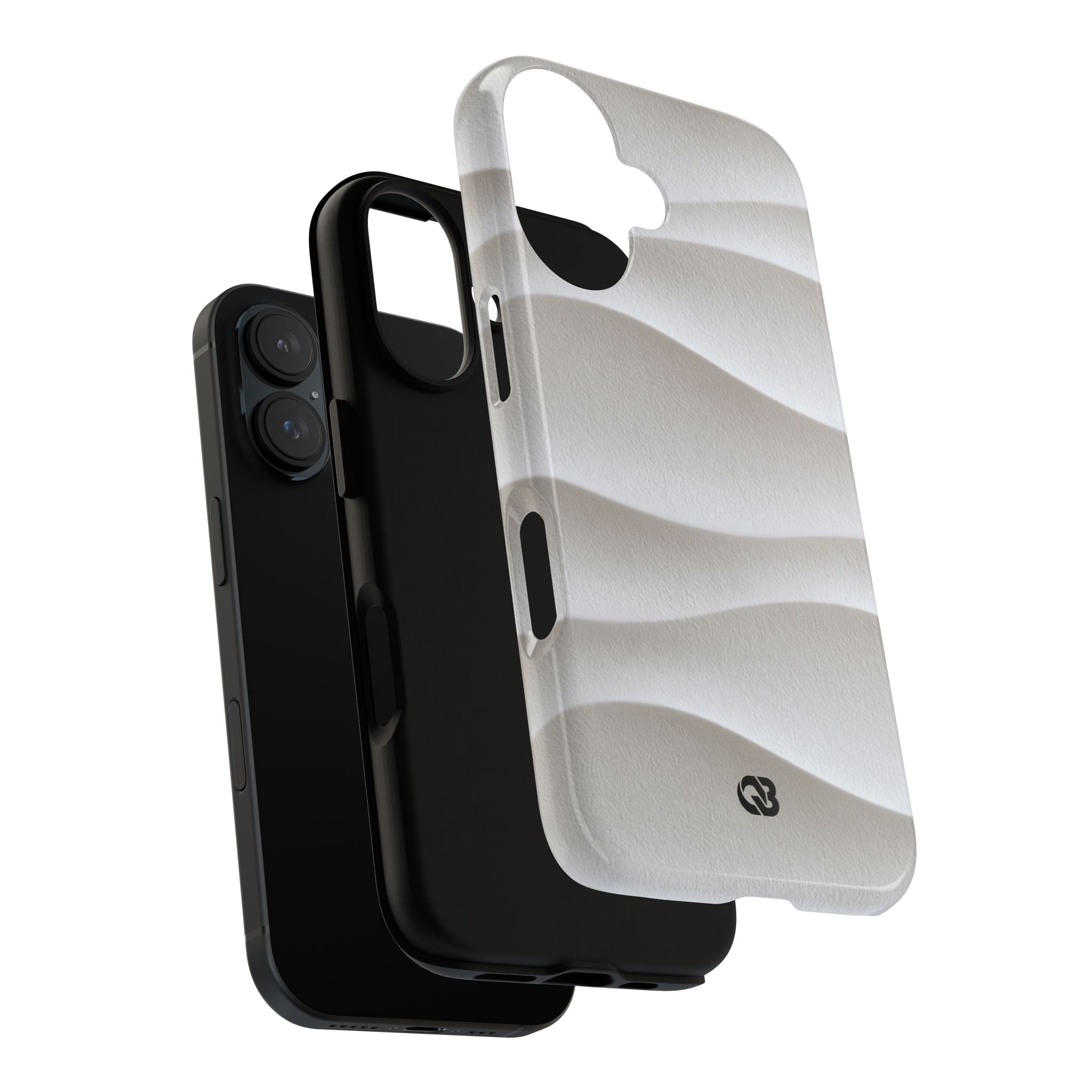 White Tough Phone Case for iPhone - Arctic Flow Ridges