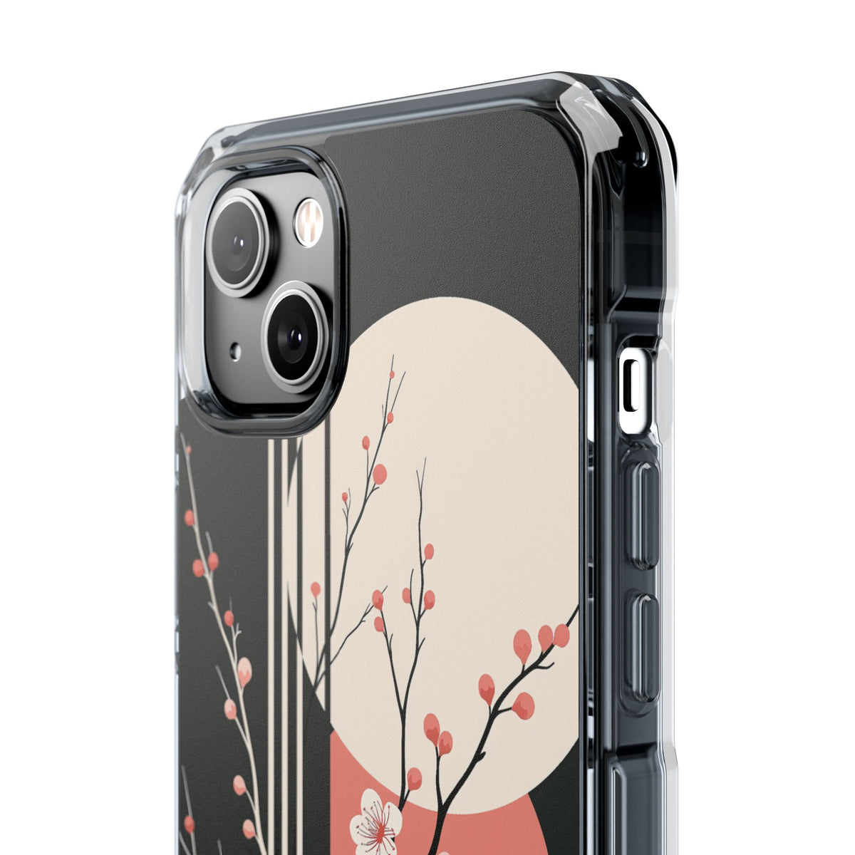 Black Impact MagSafe Phone Case for iPhone - Kyoto Midnight Blossom