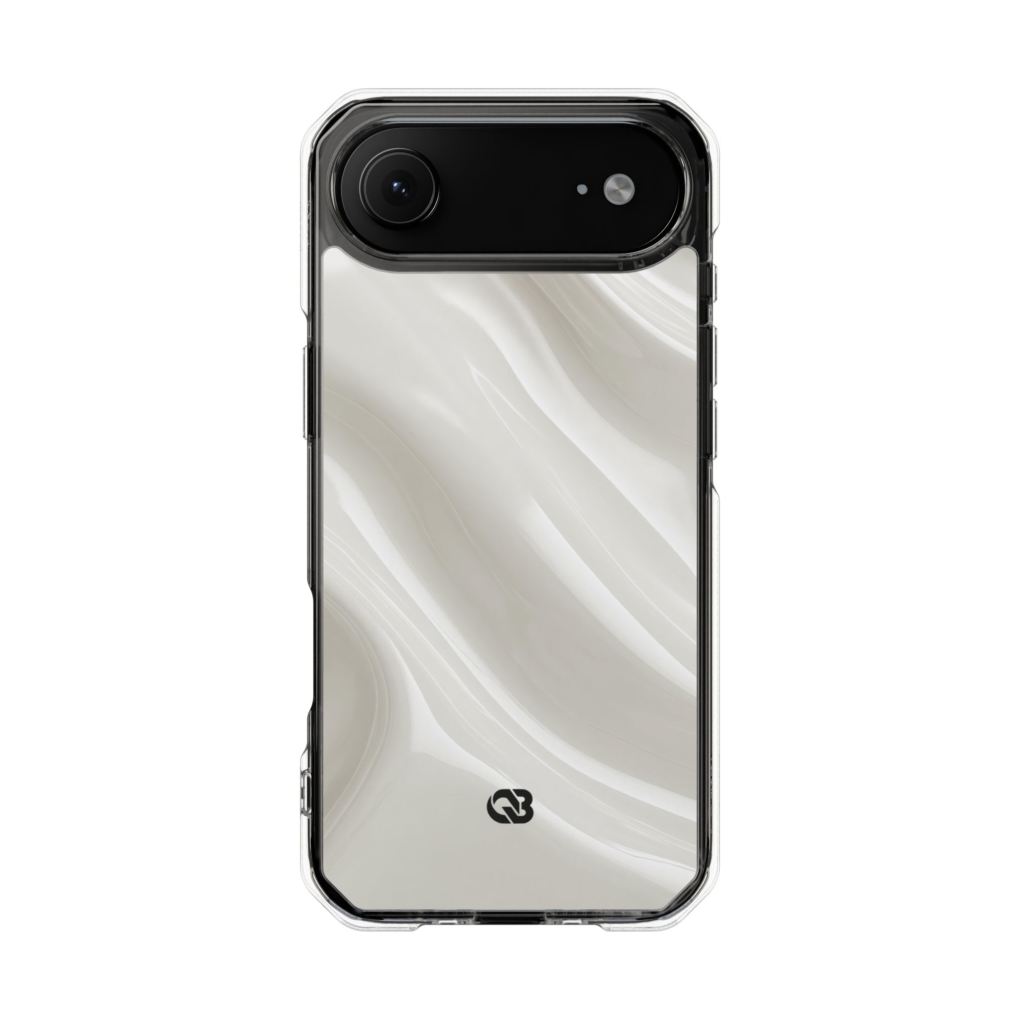White Impact MagSafe Phone Case for iPhone - Polished Ivory Wave