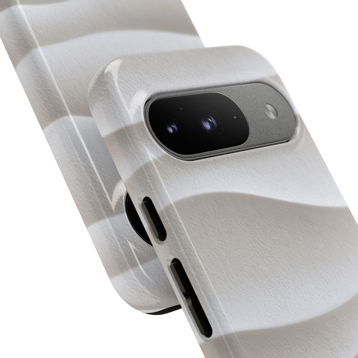 White Tough Phone Case for Google Pixel - Arctic Flow Ridges