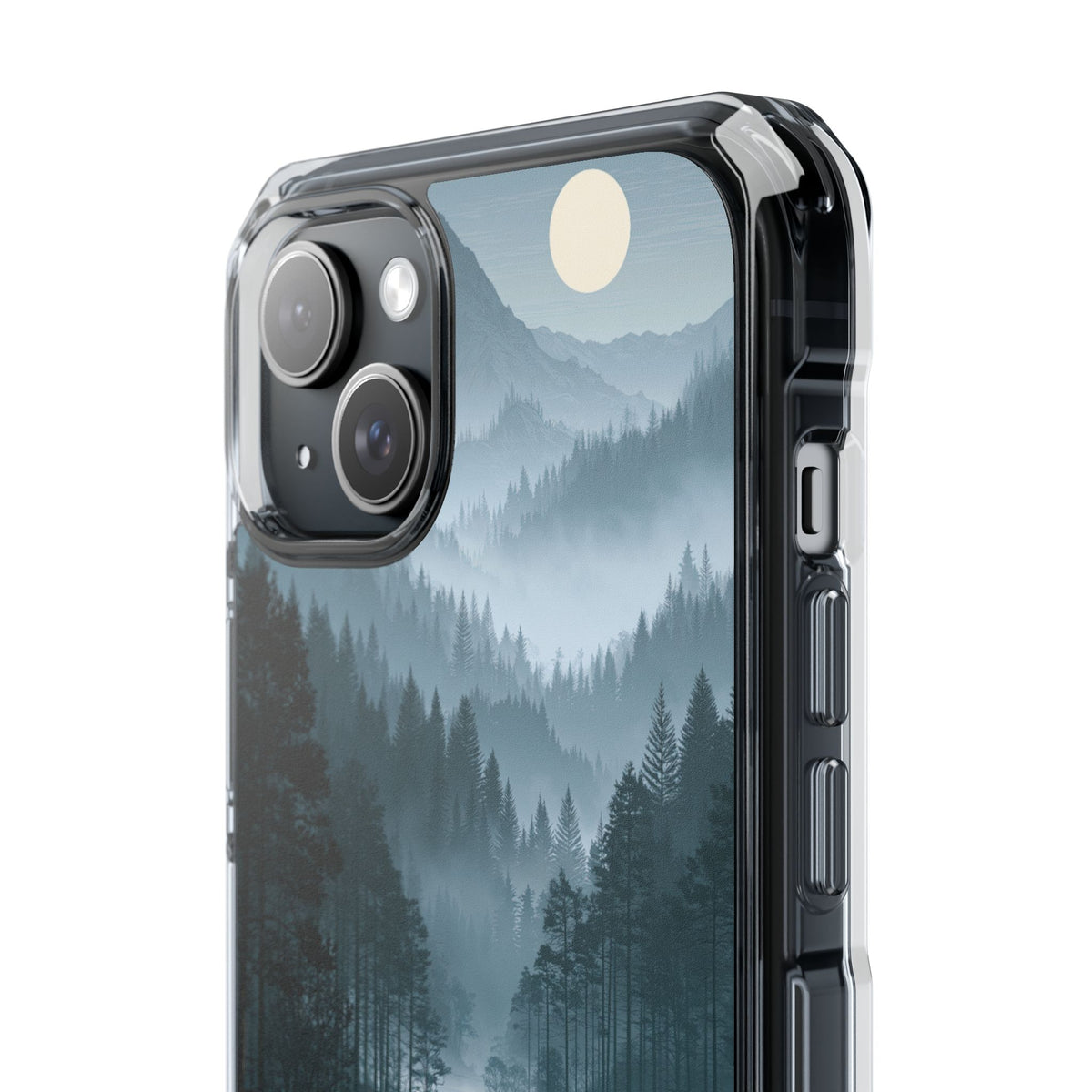 Silent Nordic Fjord · Clear Impact Magnetic Phone Case for iPhone · Blue
