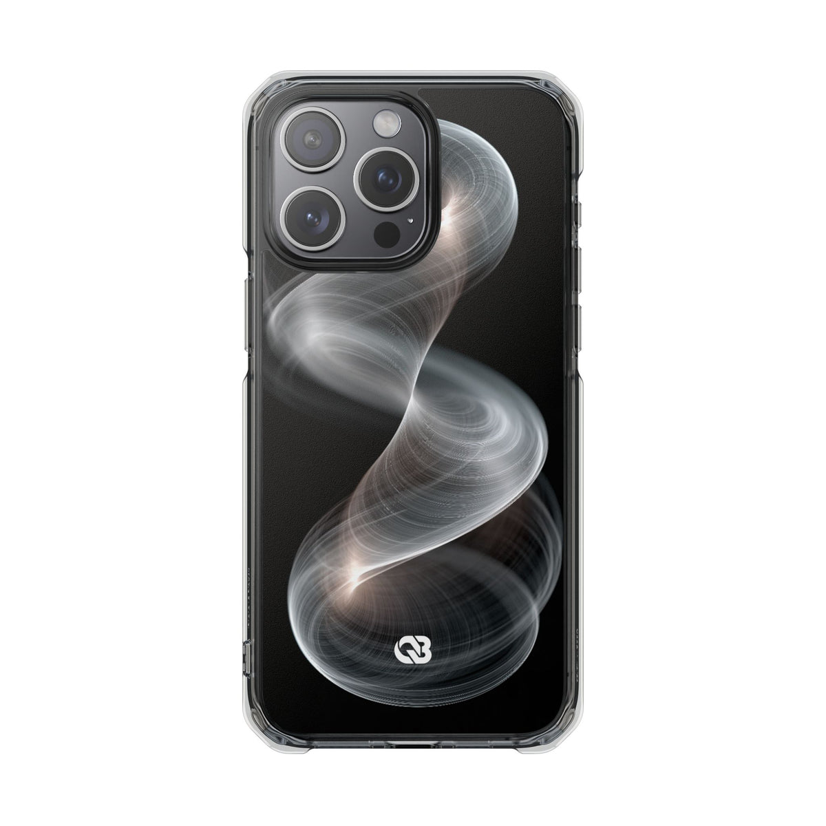 Luminous Vortex · Clear Impact Magnetic Phone Case for iPhone · Black