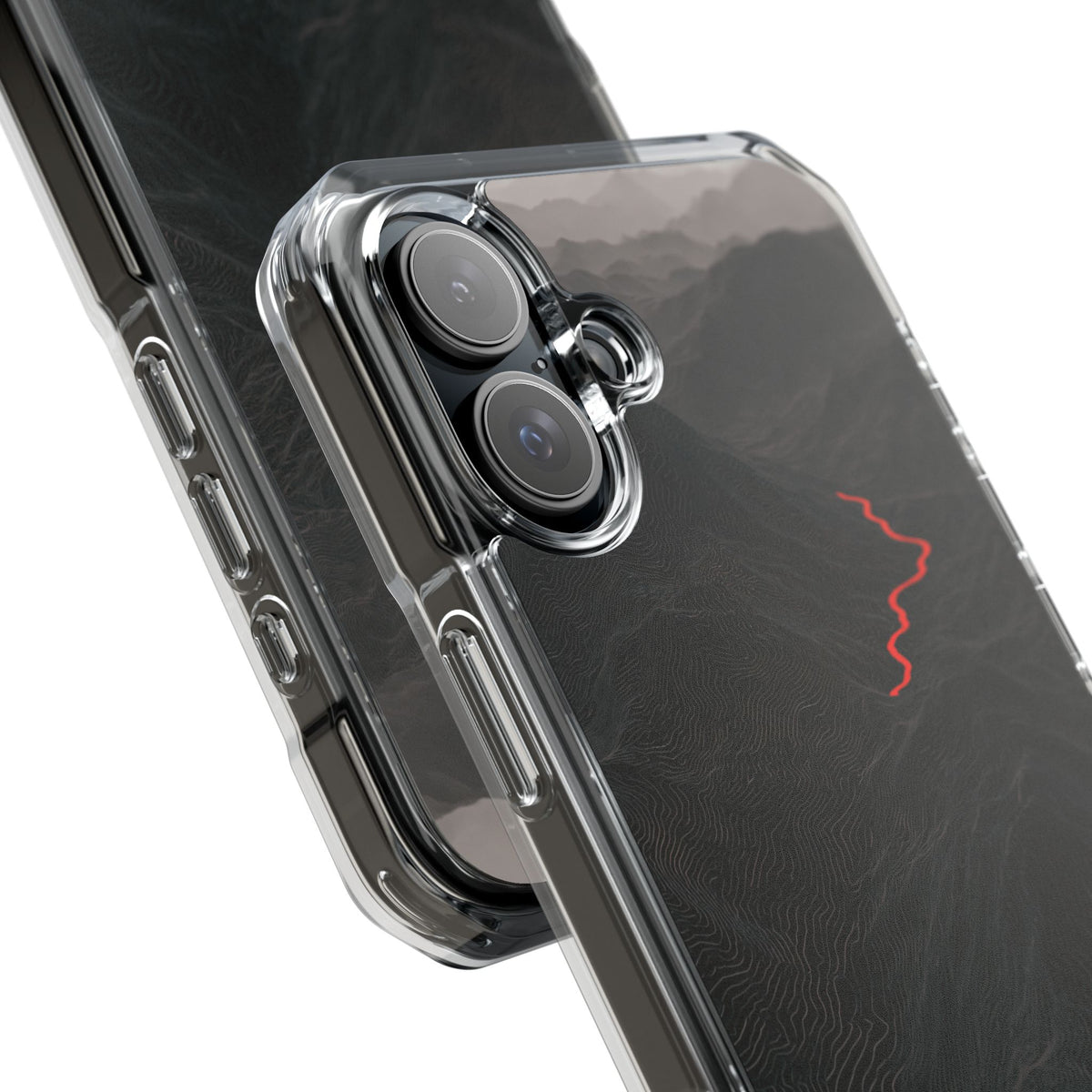 Crimson Ridge Pass · Clear Impact Magnetic Phone Case for iPhone · Black