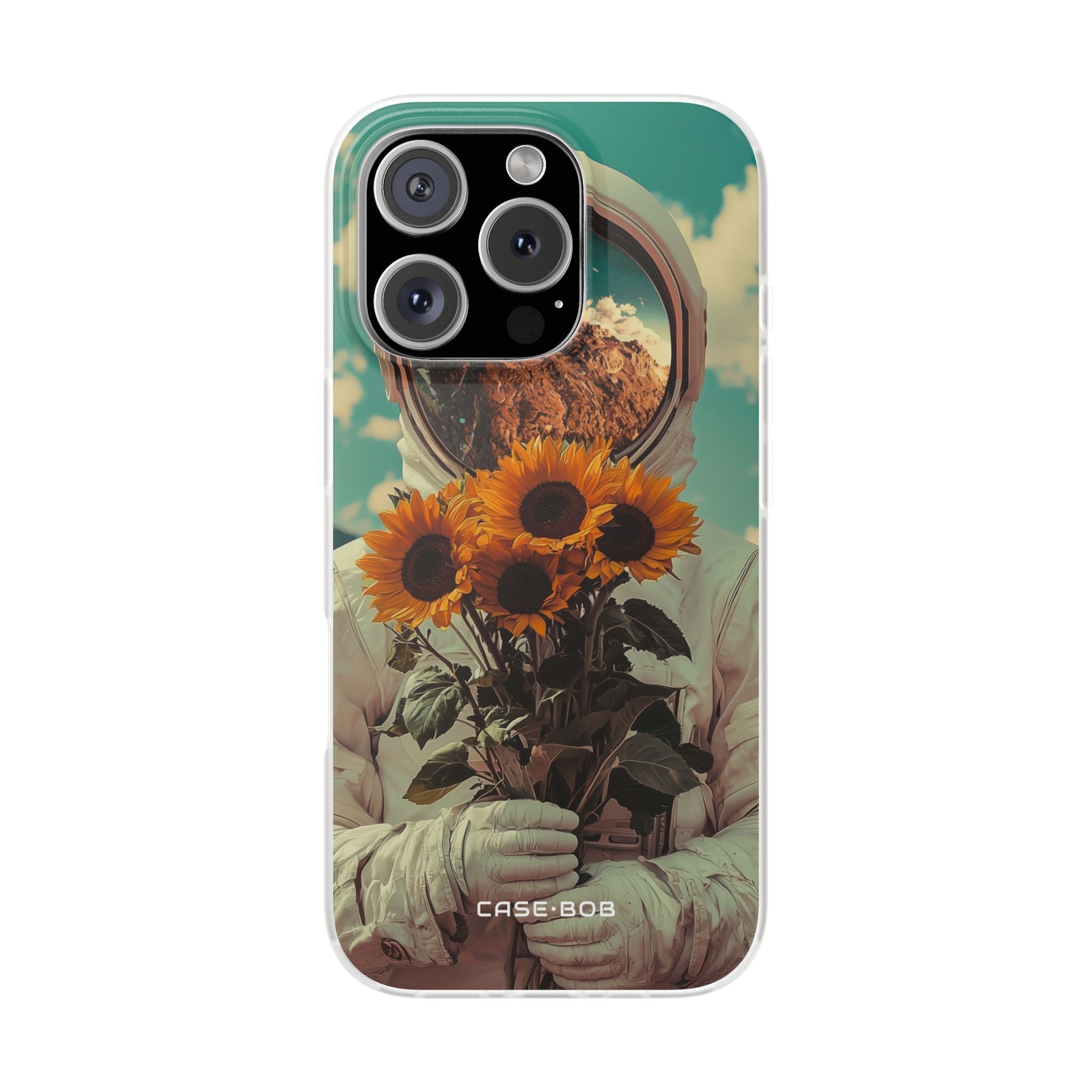 Sunflower Astronaut iPhone 16 Pro Case - Soft