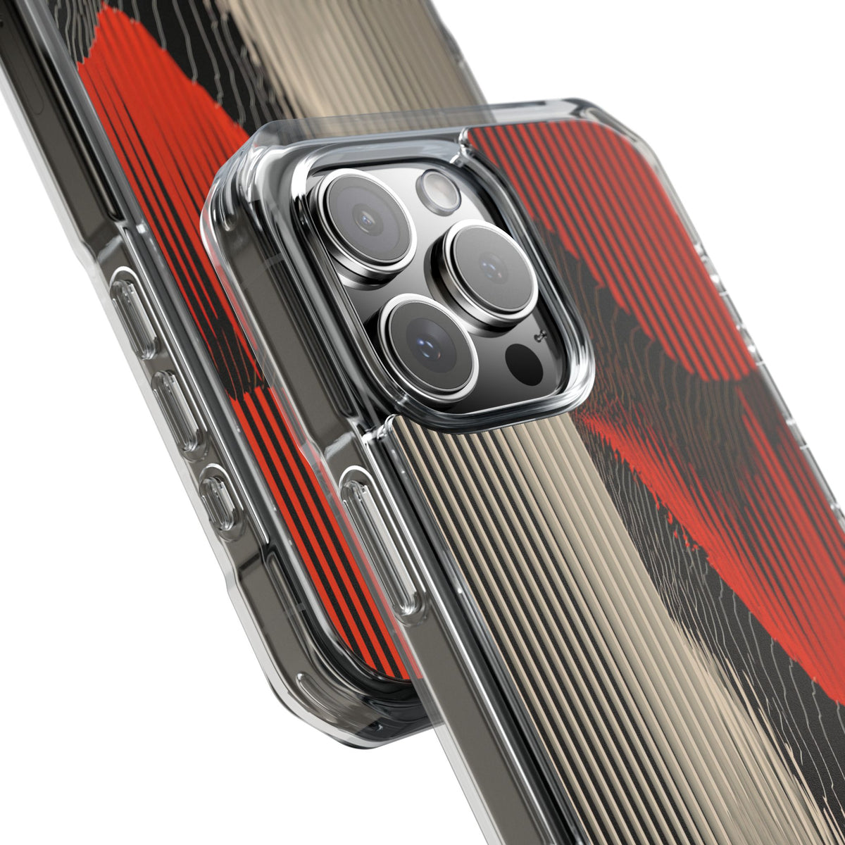 Red Impact MagSafe Phone Case for iPhone - Crimson Pulse Topo