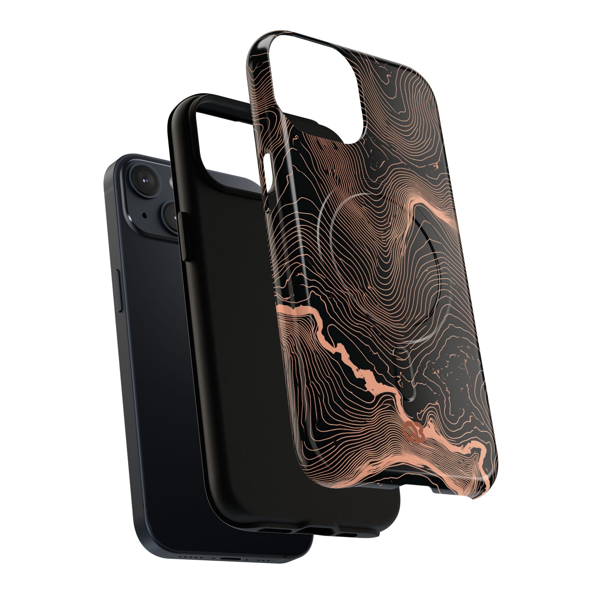 Orange Tough 2.0 Magsafe Phone Case for iPhone - Salmon Ridge Topo