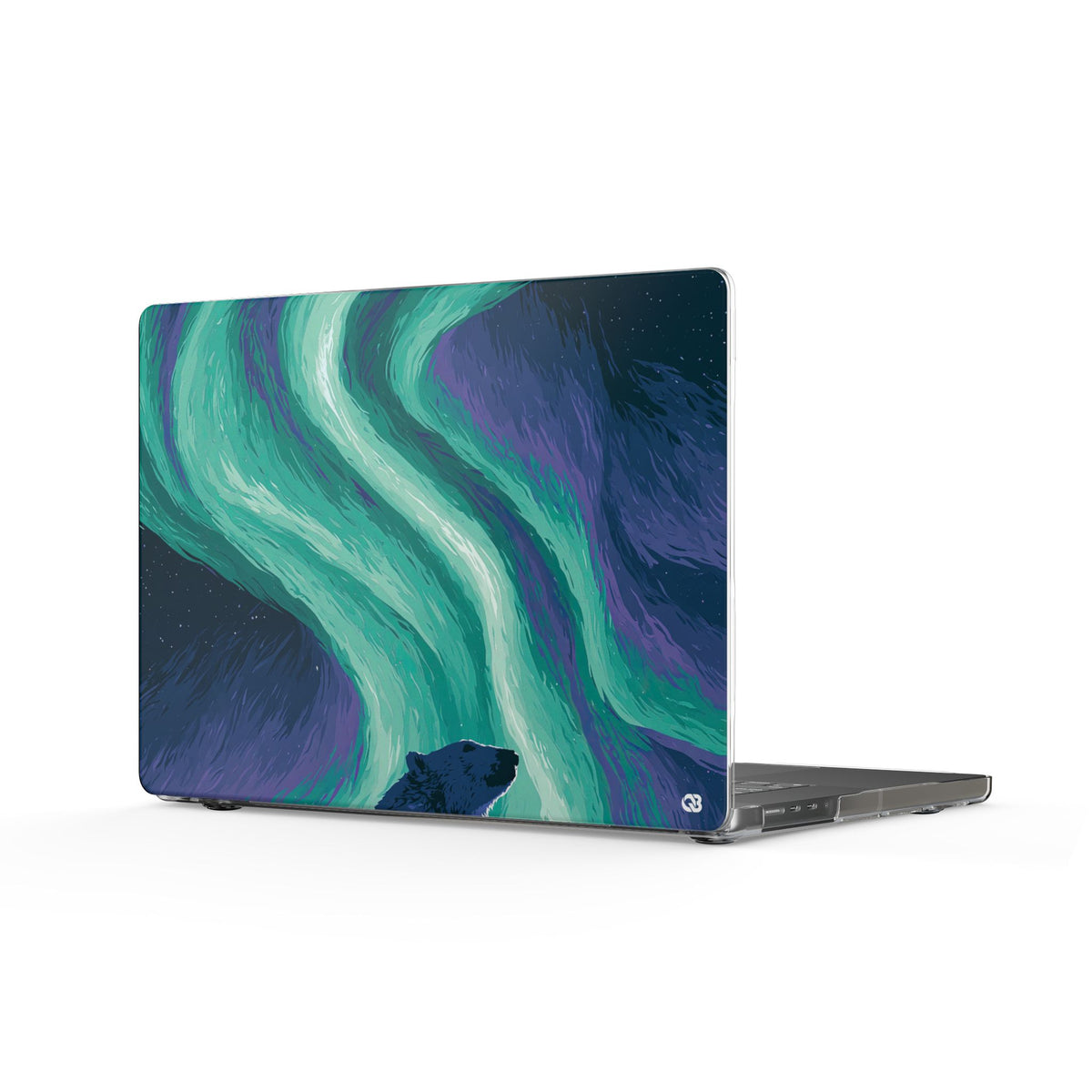 Arctic Aurora Bear · Clear Hard Case for MacBook · Teal