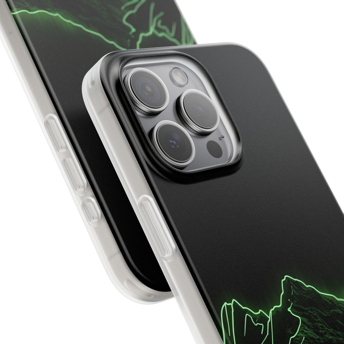 Nordic Mountain Contour · Lite Phone Case for iPhone · Black