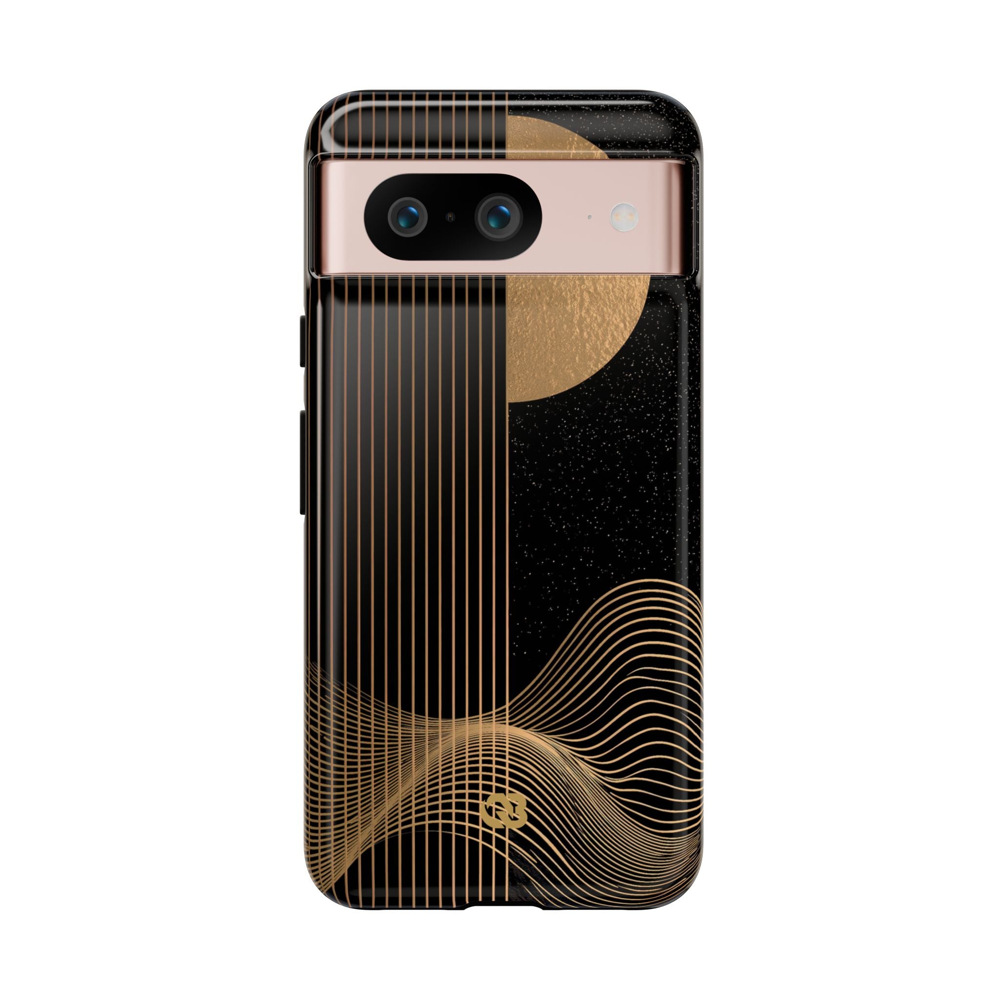 Gold Tough Phone Case for Google Pixel - Gilded Obsidian Dunes