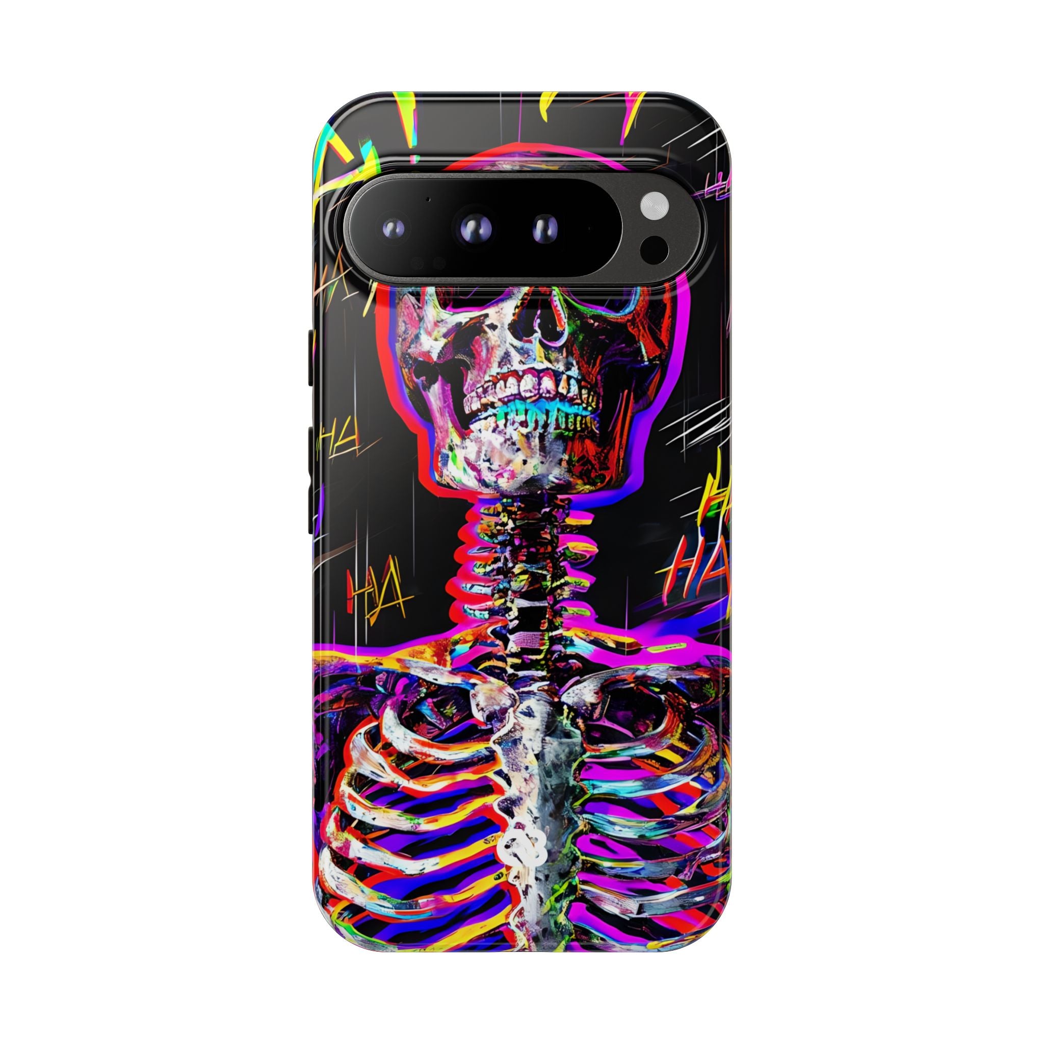 Neon Glitch Skeleton · Tough Handyhülle für Google Pixel