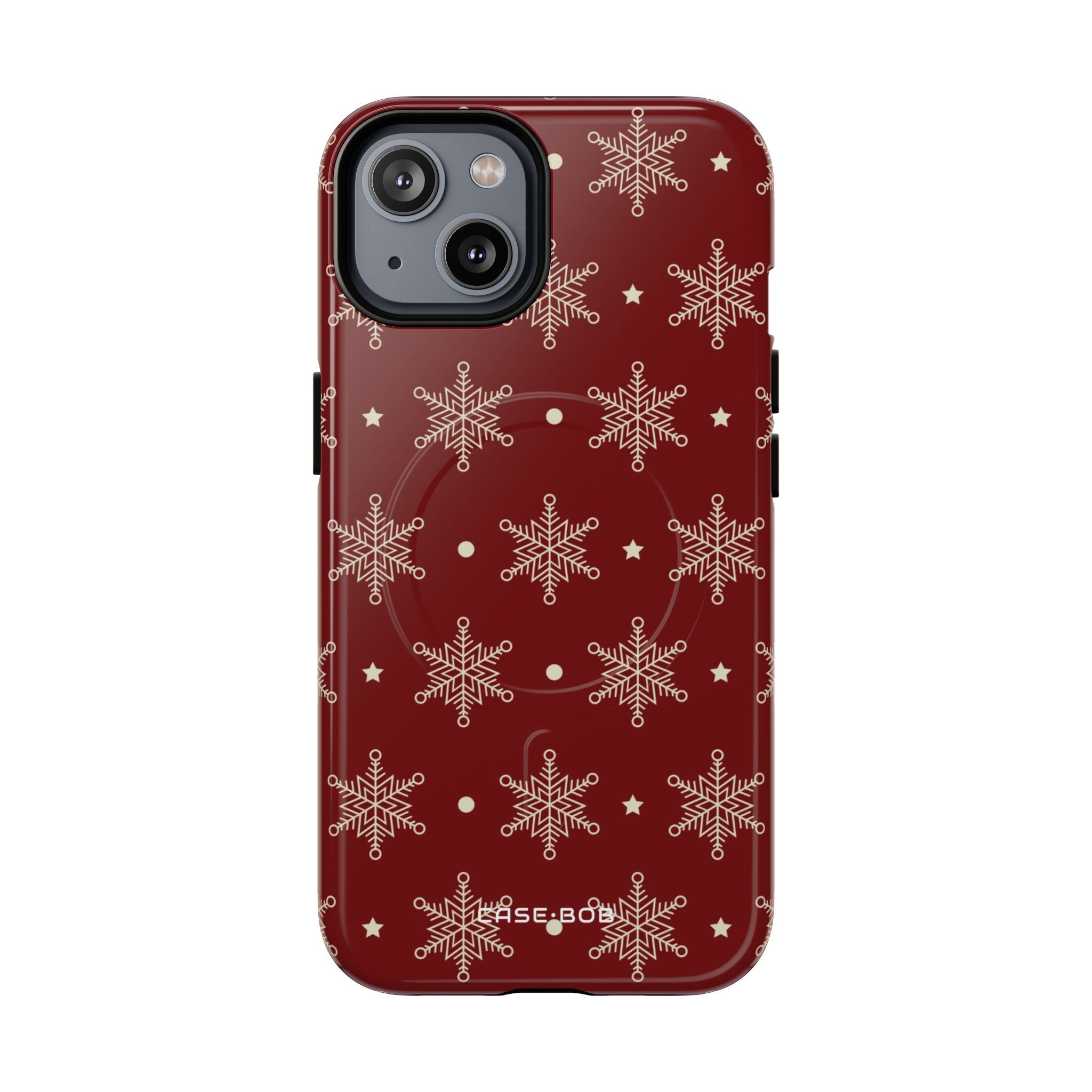 Cream Schneeflocke Crimson iPhone 14 Case - Tough+