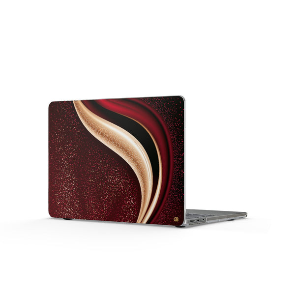Gilded Crimson Flow · Clear Hard Case for MacBook · Red