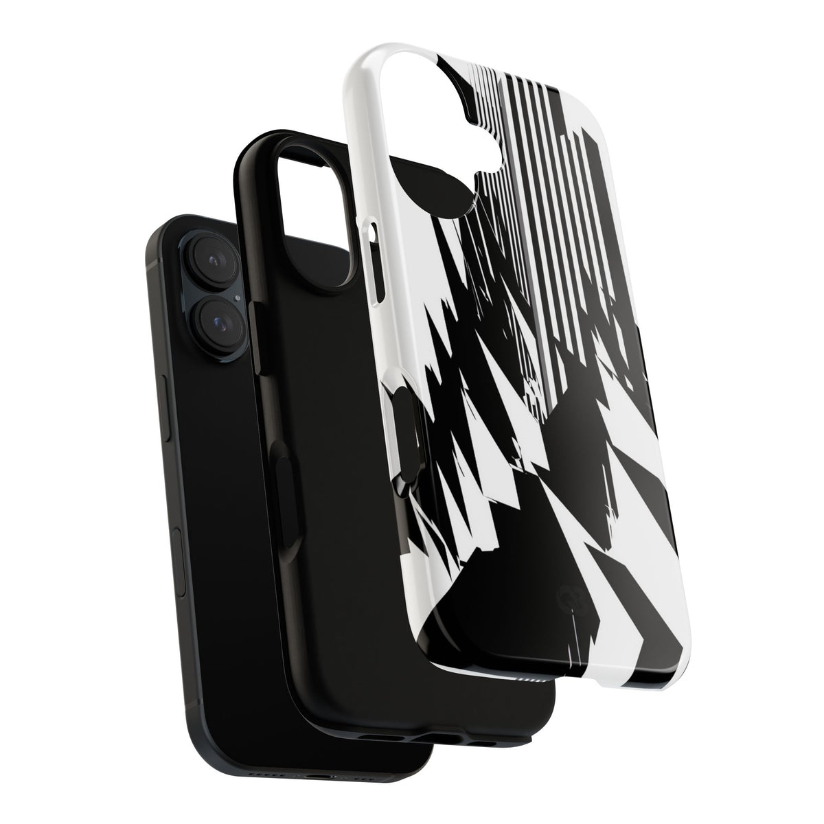 White Tough Phone Case for iPhone - Shattered Vector Spire