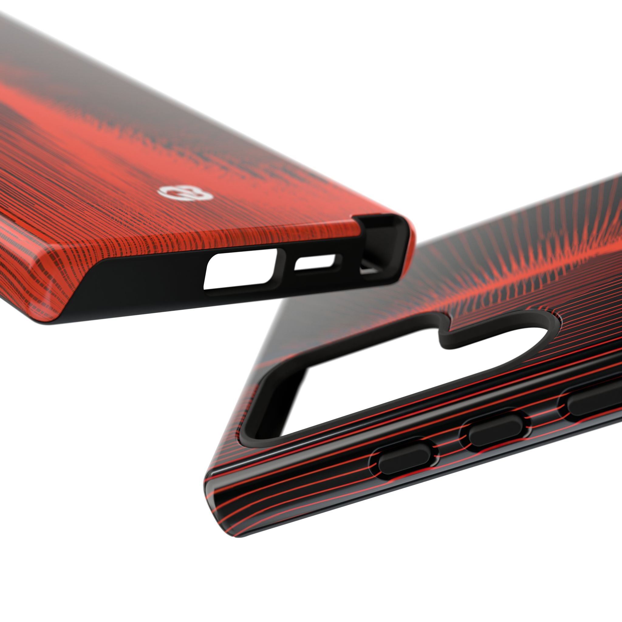Red Tough Phone Case for Samsung - Crimson Frequency Pulse