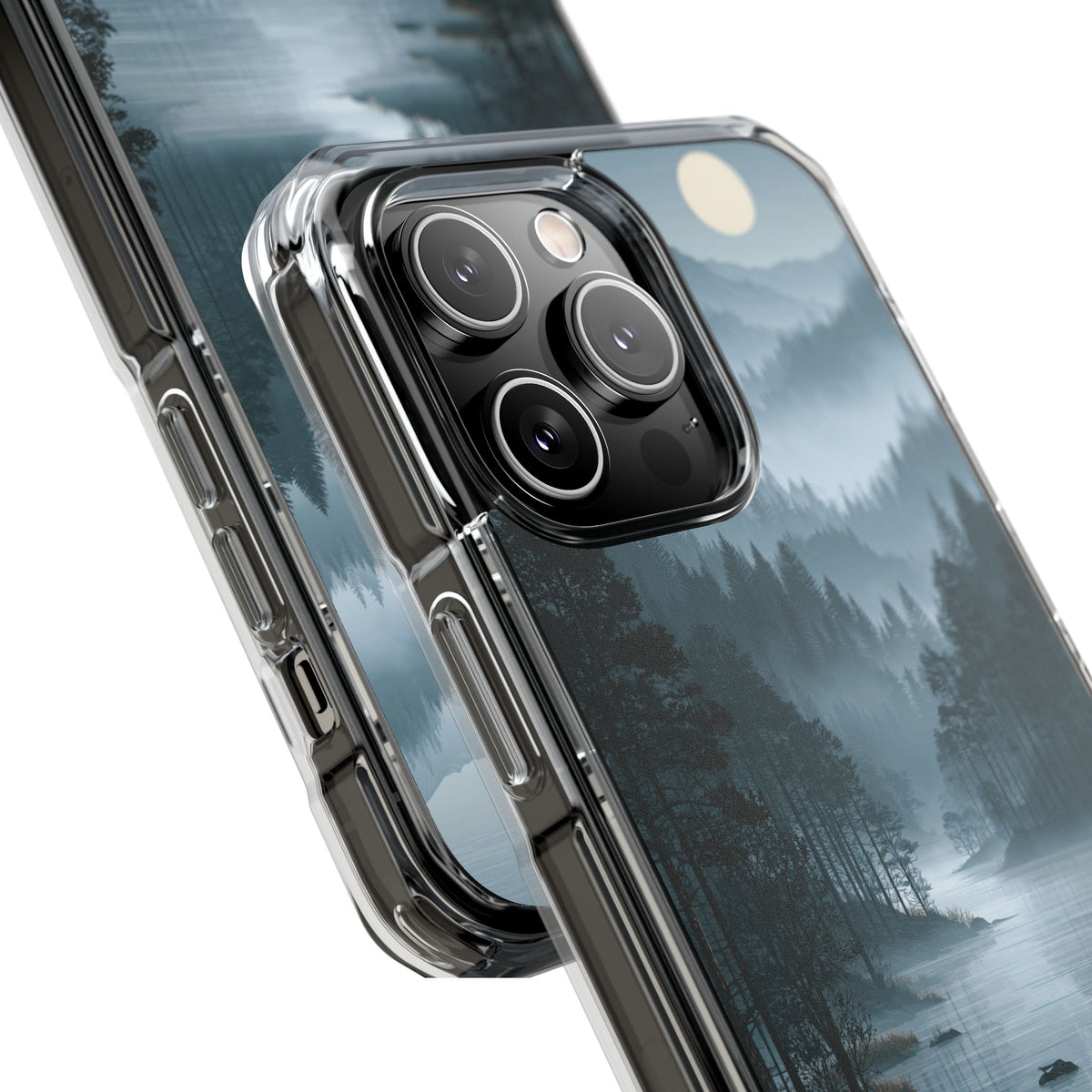 Silent Nordic Fjord · Clear Impact Magnetic Phone Case for iPhone · Blue