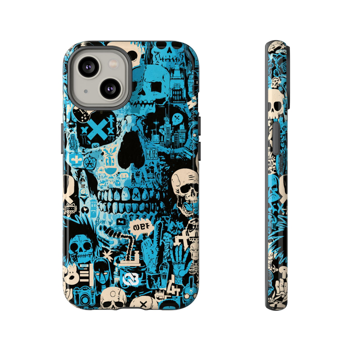 Electric Skull Graffiti · Tough Phone Case for iPhone · Blue