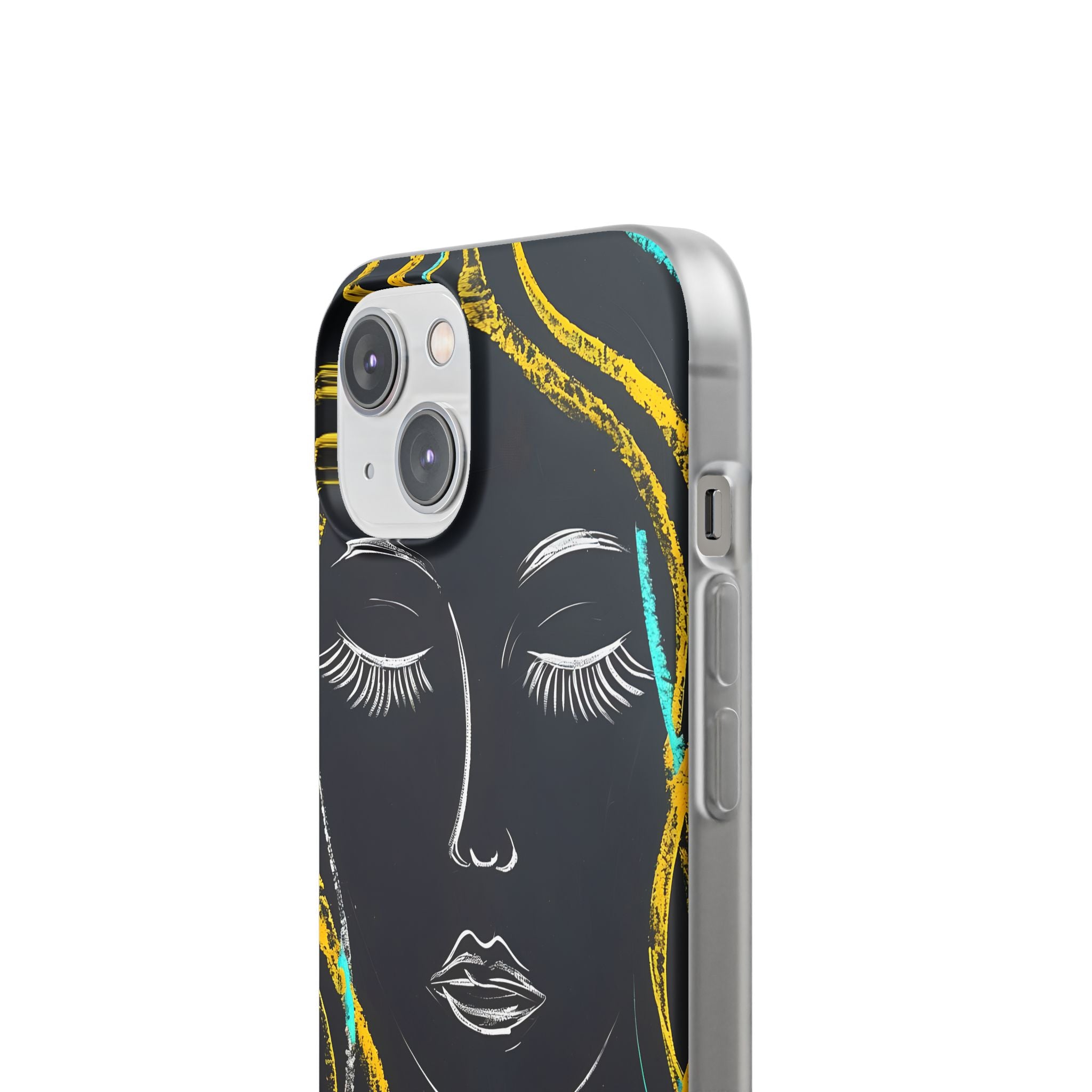 Obsidian Chalk Portrait · Soft Phone Case for iPhone