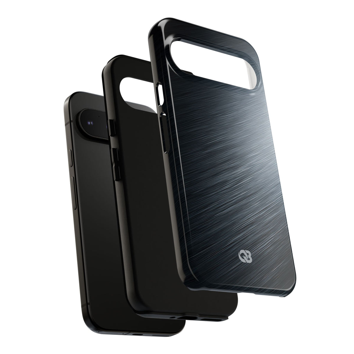 Grey Tough Phone Case for Google Pixel - Charcoal Brushed Steel