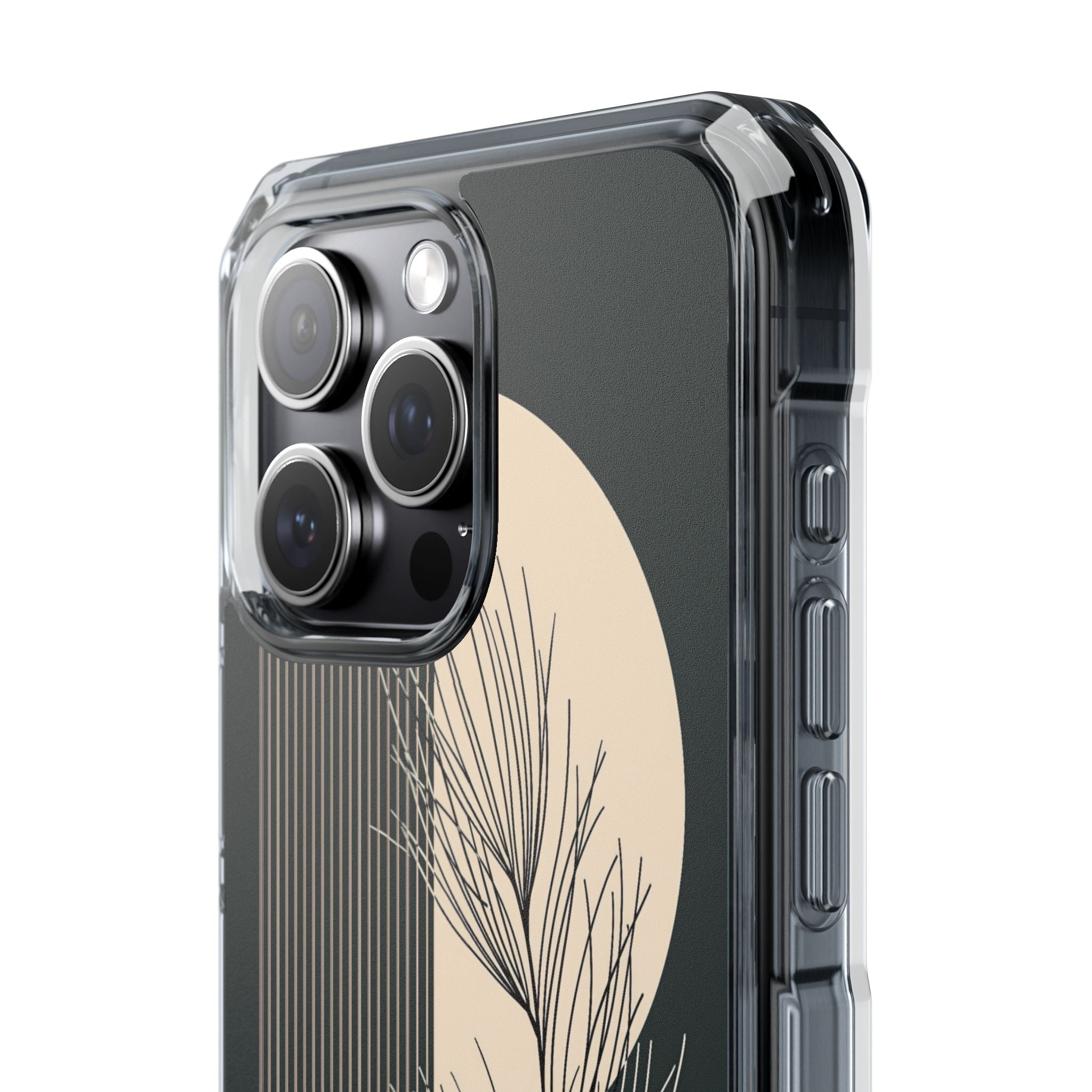 Black Impact MagSafe Phone Case for iPhone - Obsidian Sand Willow