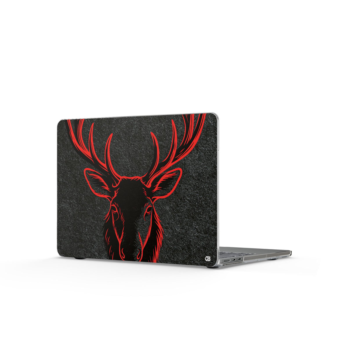 Nordic Crimson Stag · Clear Hard Case for MacBook · Black