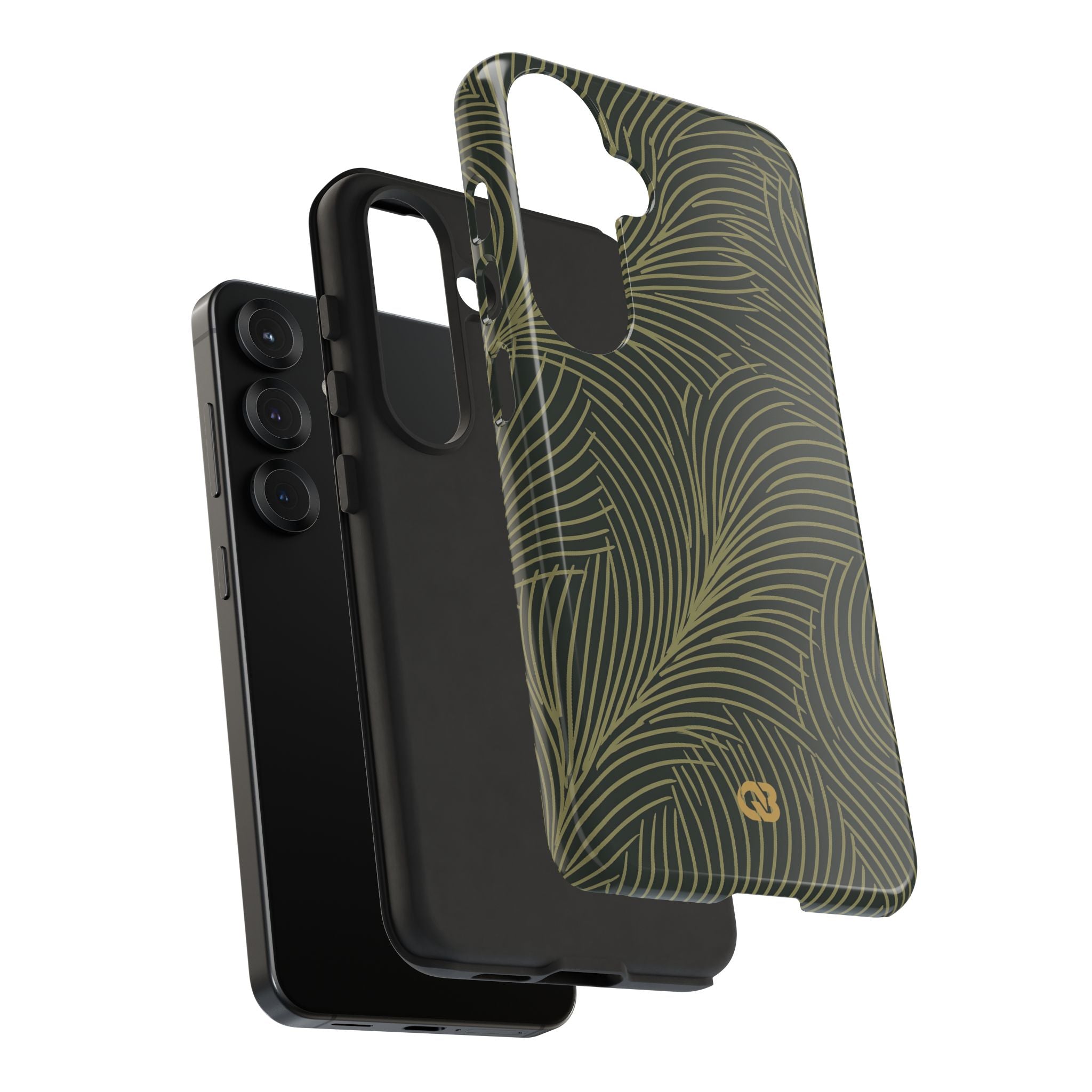 Green Tough Phone Case for Samsung - Dark Olive Plume