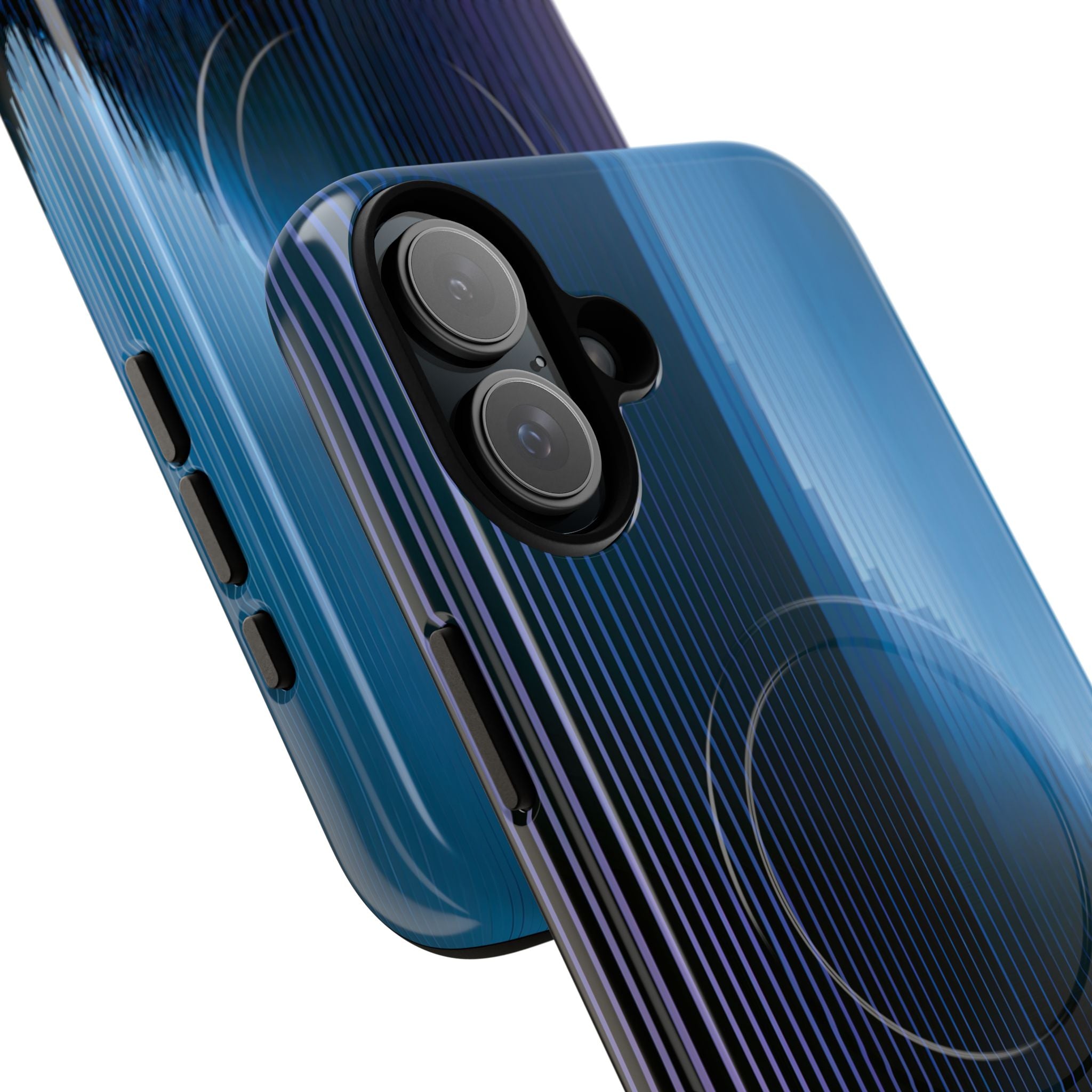 Blue Tough 2.0 Magsafe Phone Case for iPhone - Indigo Distortion Wave