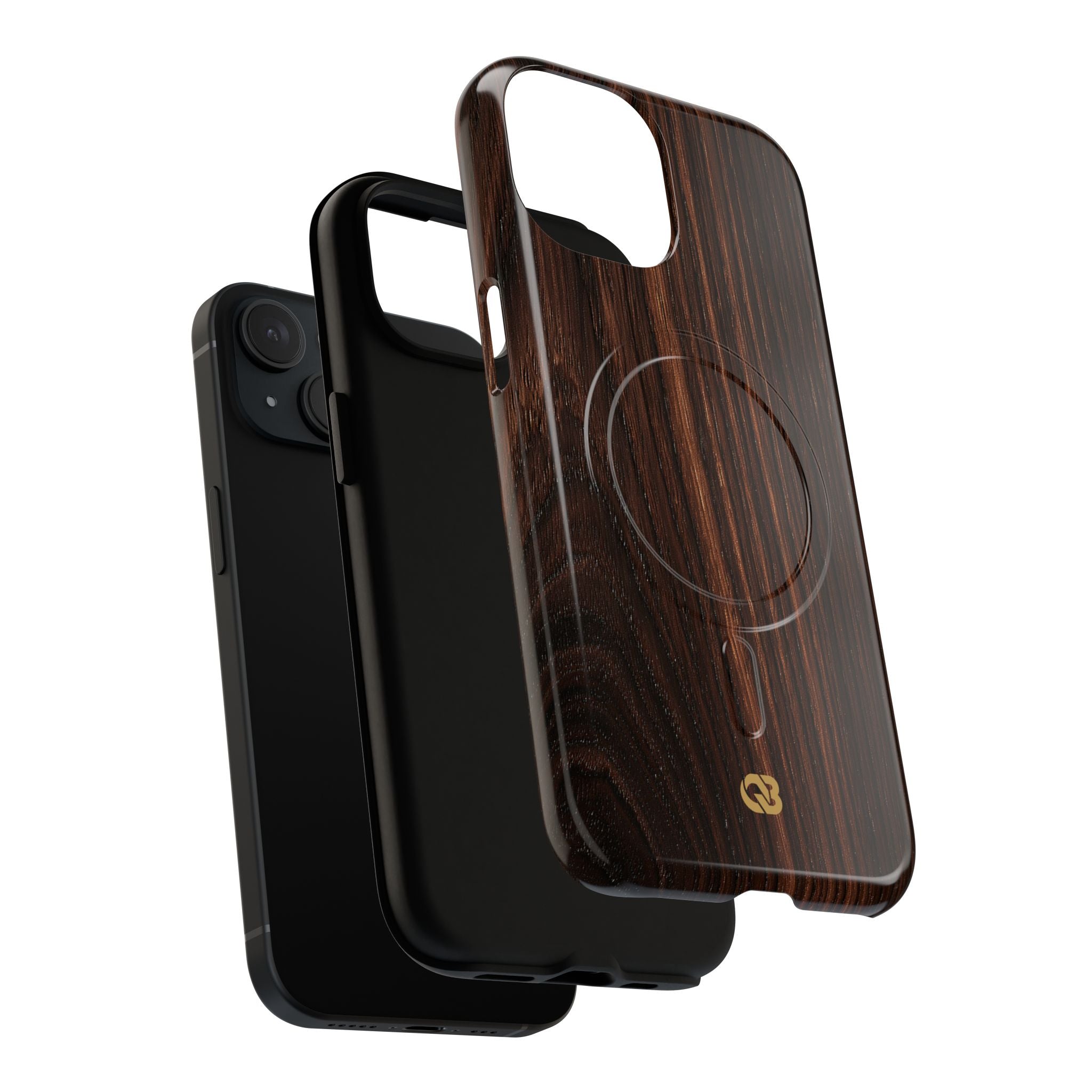 Brown Tough 2.0 Magsafe Phone Case for iPhone - Burnished Mahogany Grain