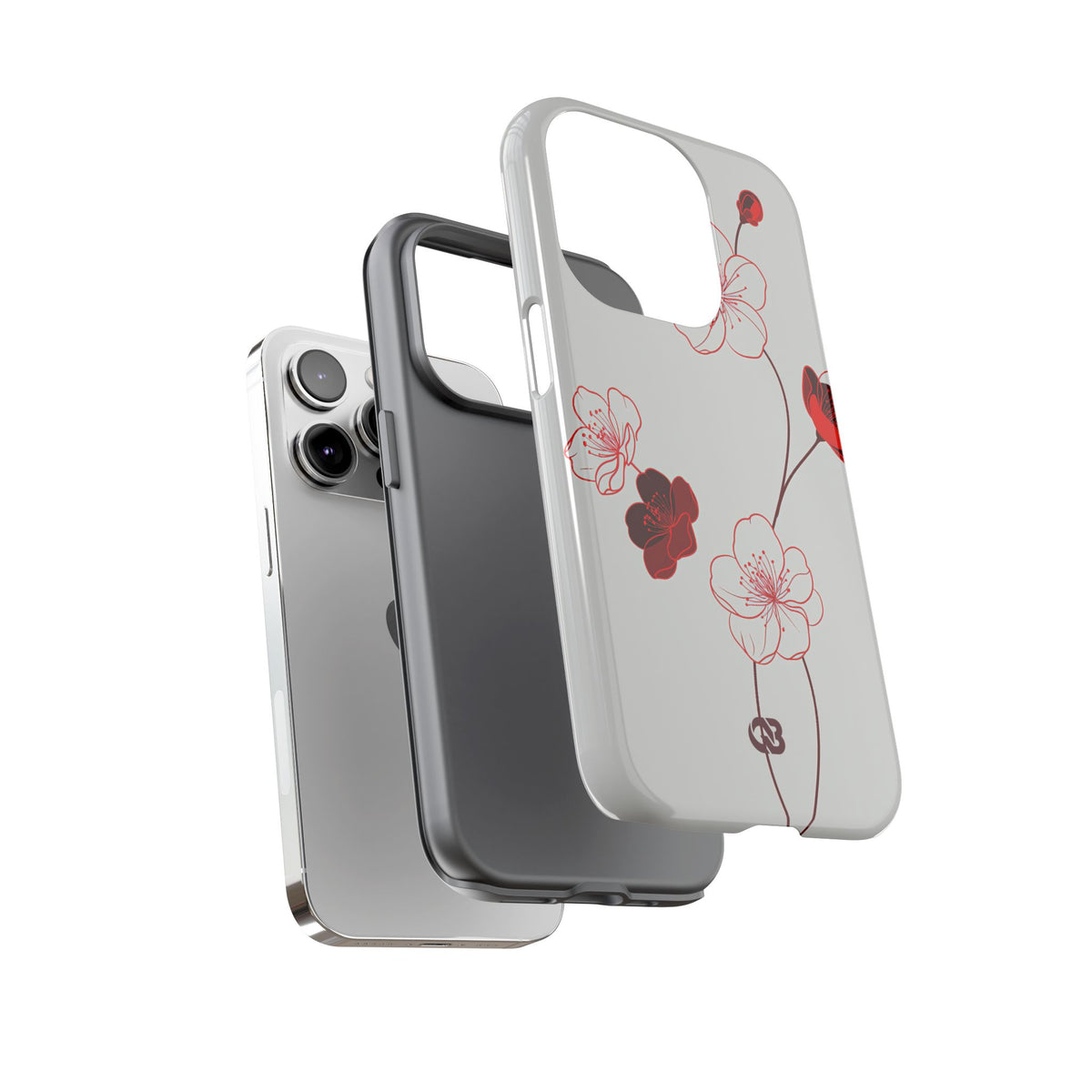 Crimson Sakura Blossom · Tough Phone Case for iPhone · Red