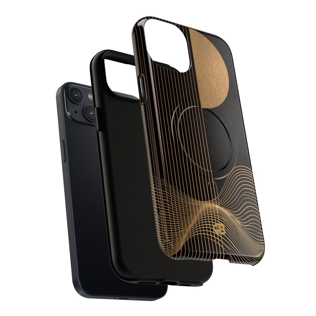 Gold Tough 2.0 Magsafe Phone Case for iPhone - Gilded Obsidian Dunes