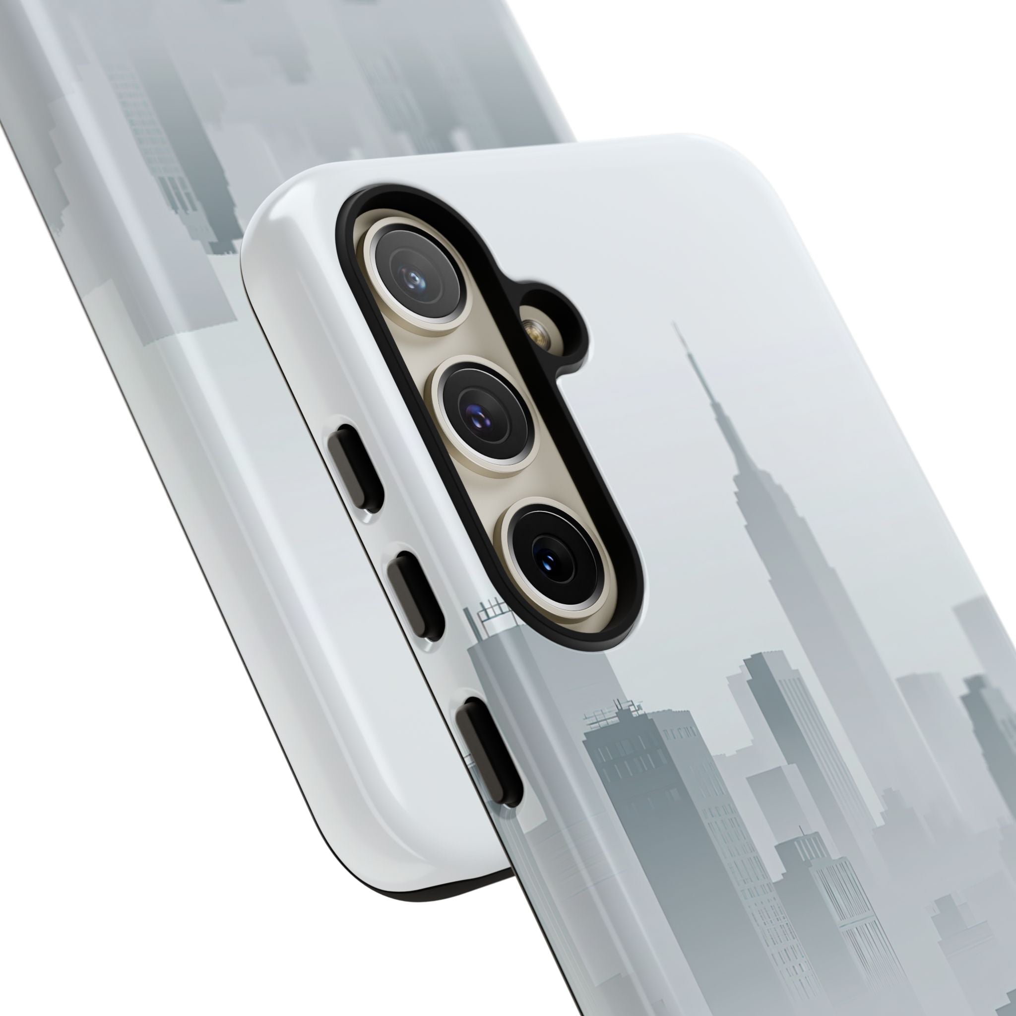 Grey Tough Phone Case for Samsung - Steel Mist Skyline