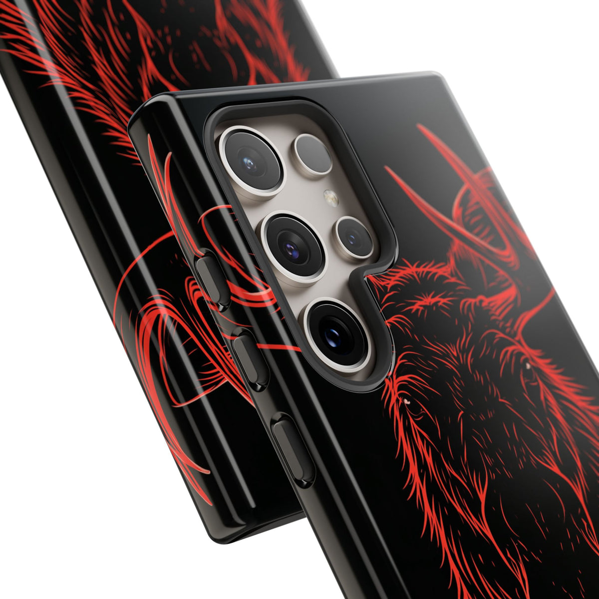 Crimson Horizon Moose · Tough Phone Case for Samsung · Black