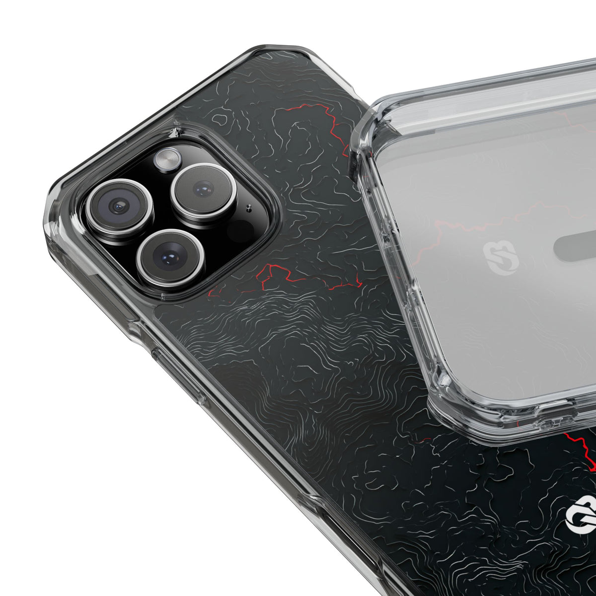 Crimson Rift · Clear Impact Magnetic Phone Case for iPhone · Black