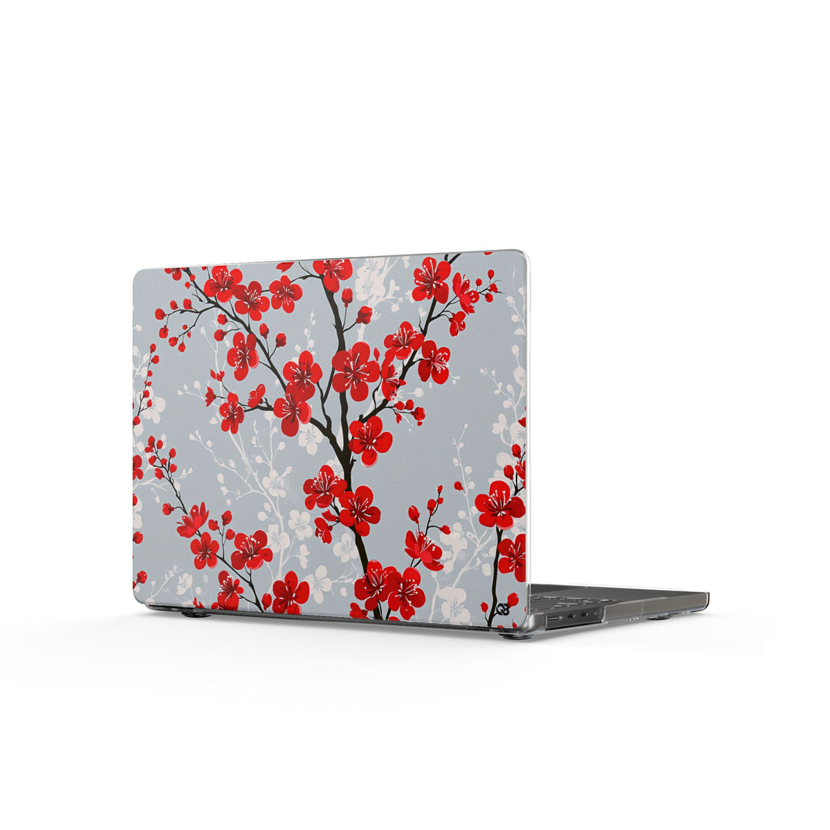 Scarlet Plum Blossom · Clear Hard Case for MacBook · Red